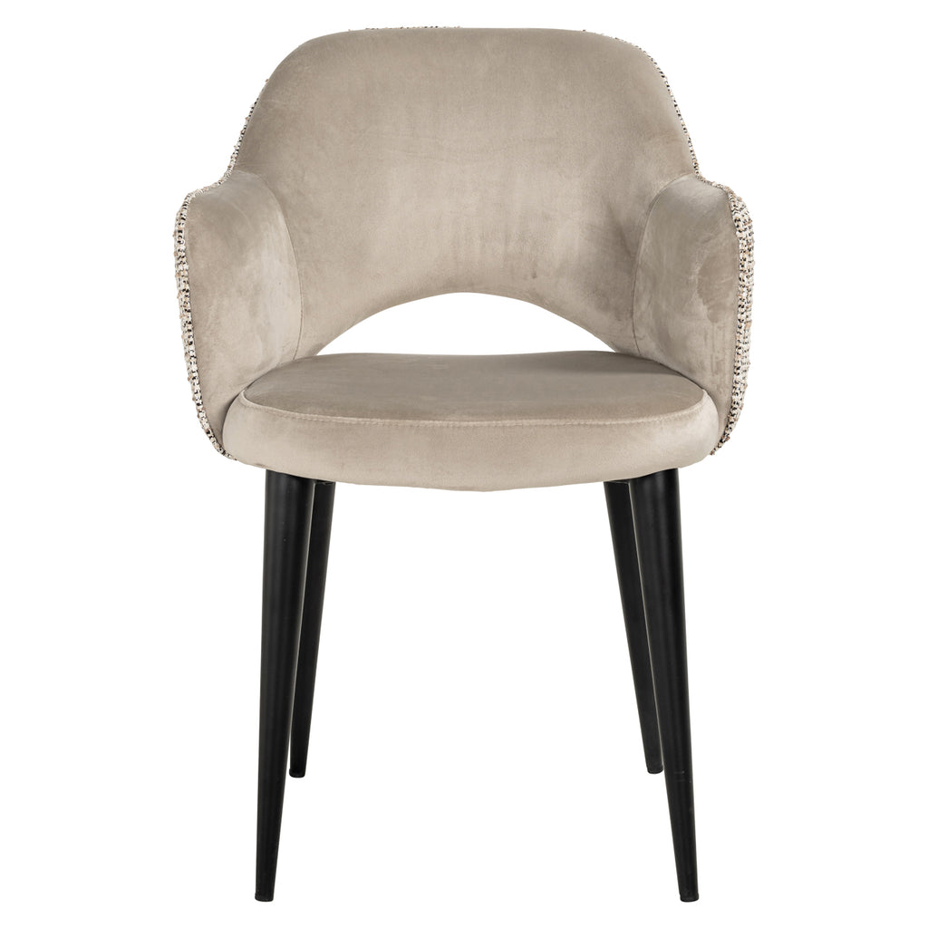Esszimmerstuhl Giovanna trendy nature / khaki velvet fire retardant