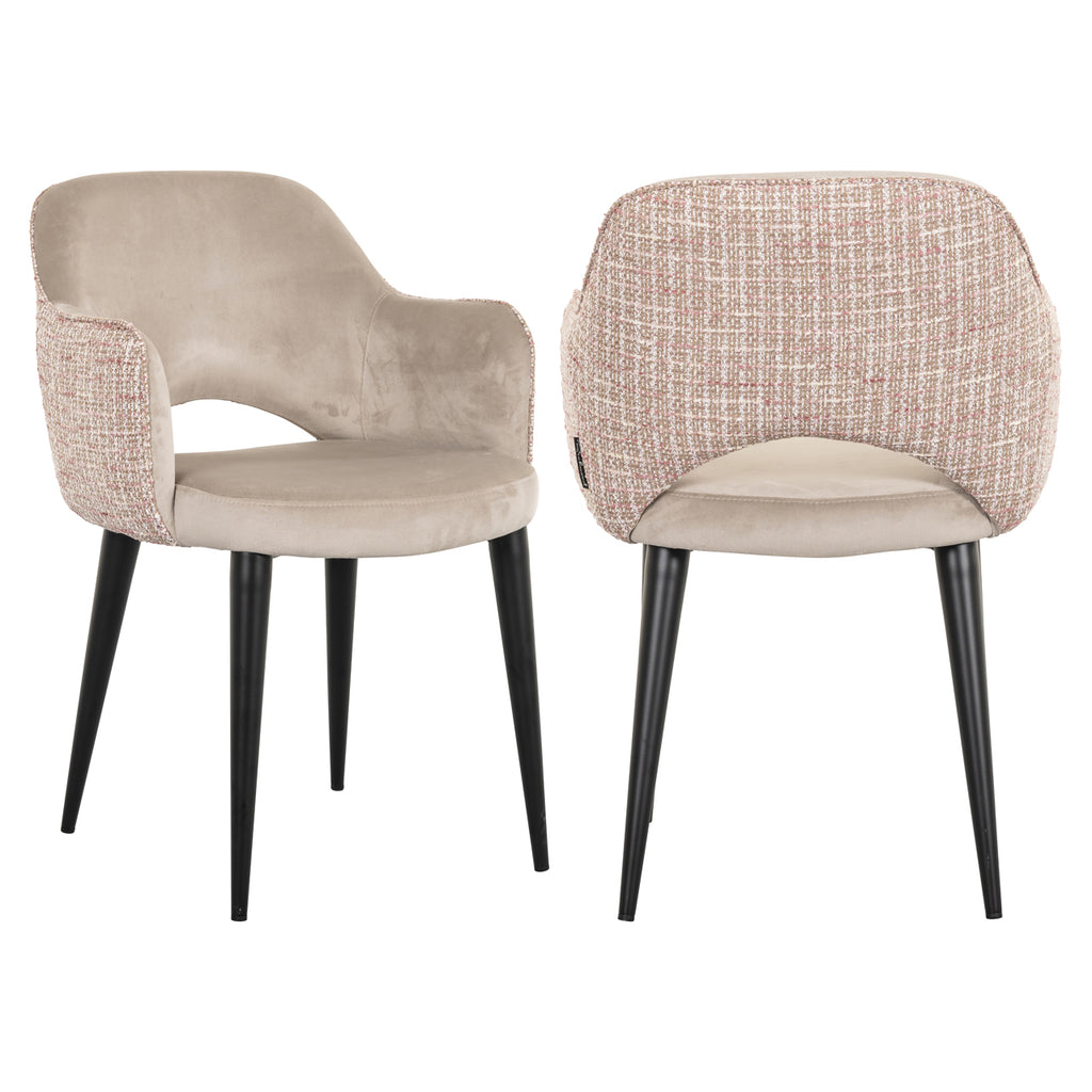 Esszimmerstuhl Giovanna trendy rose / khaki velvet