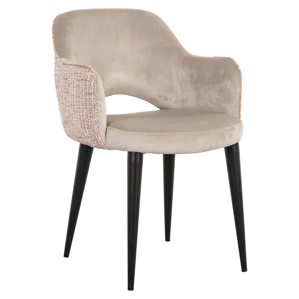 Esszimmerstuhl Giovanna trendy rose / khaki velvet