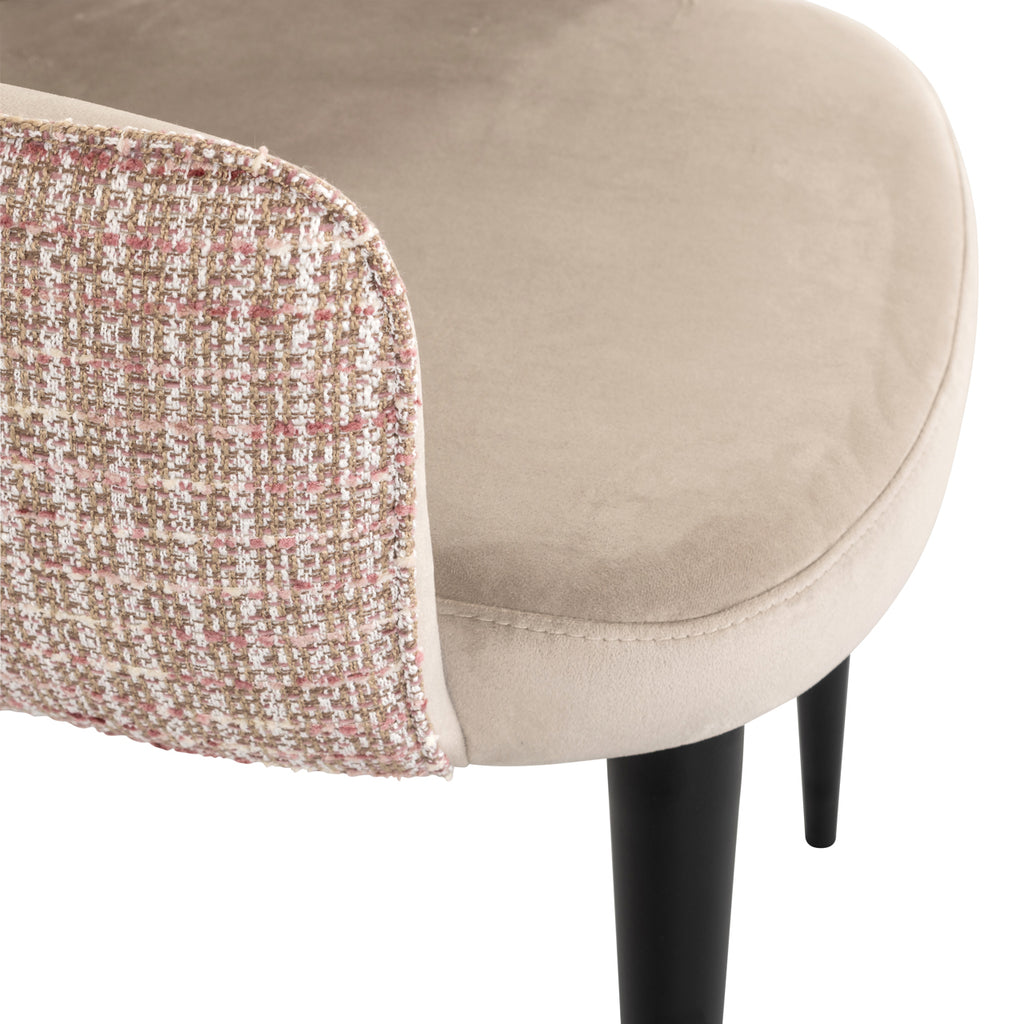 Esszimmerstuhl Giovanna trendy rose / khaki velvet