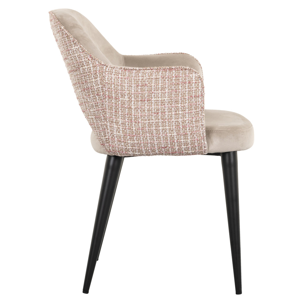 Esszimmerstuhl Giovanna trendy rose / khaki velvet