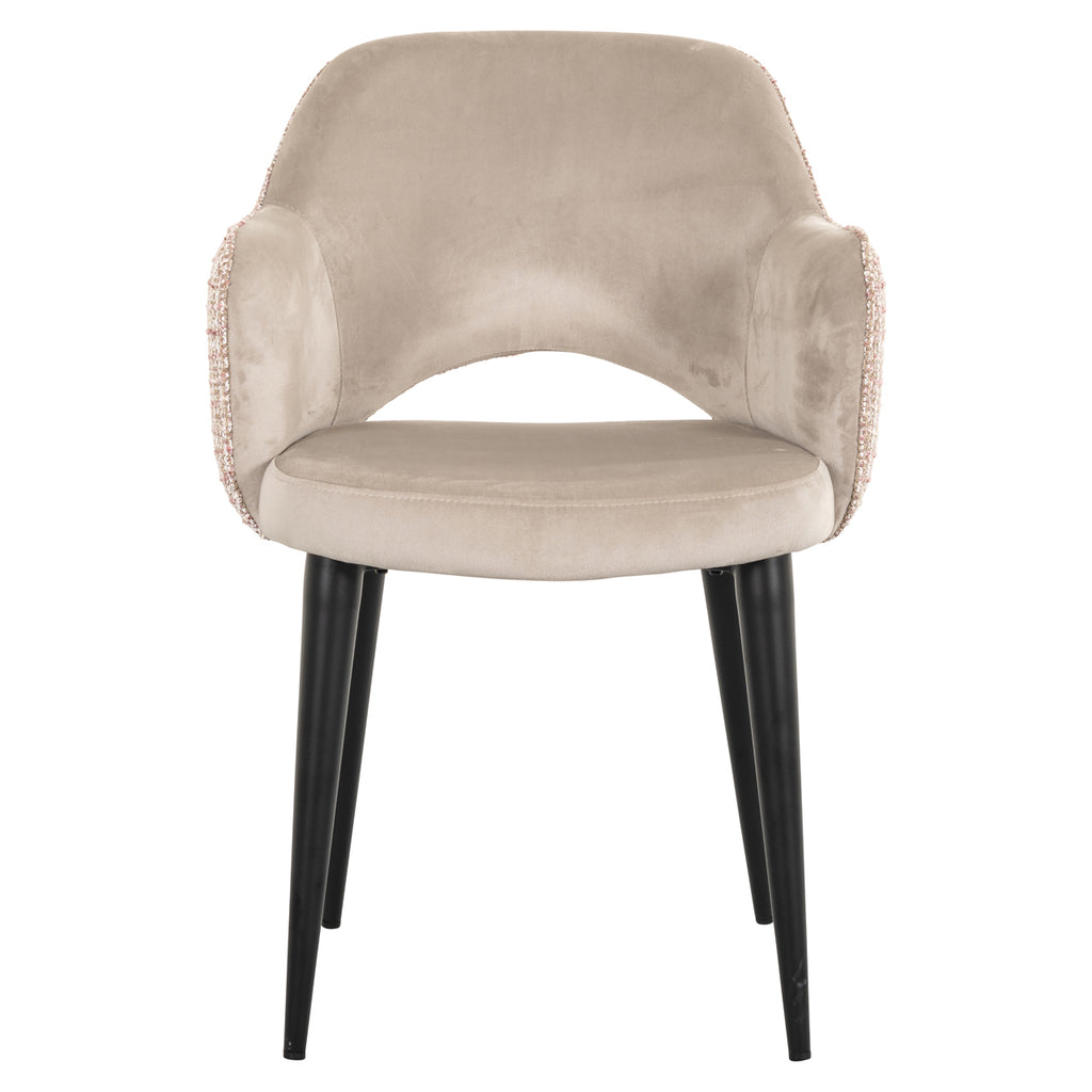 Esszimmerstuhl Giovanna trendy rose / khaki velvet