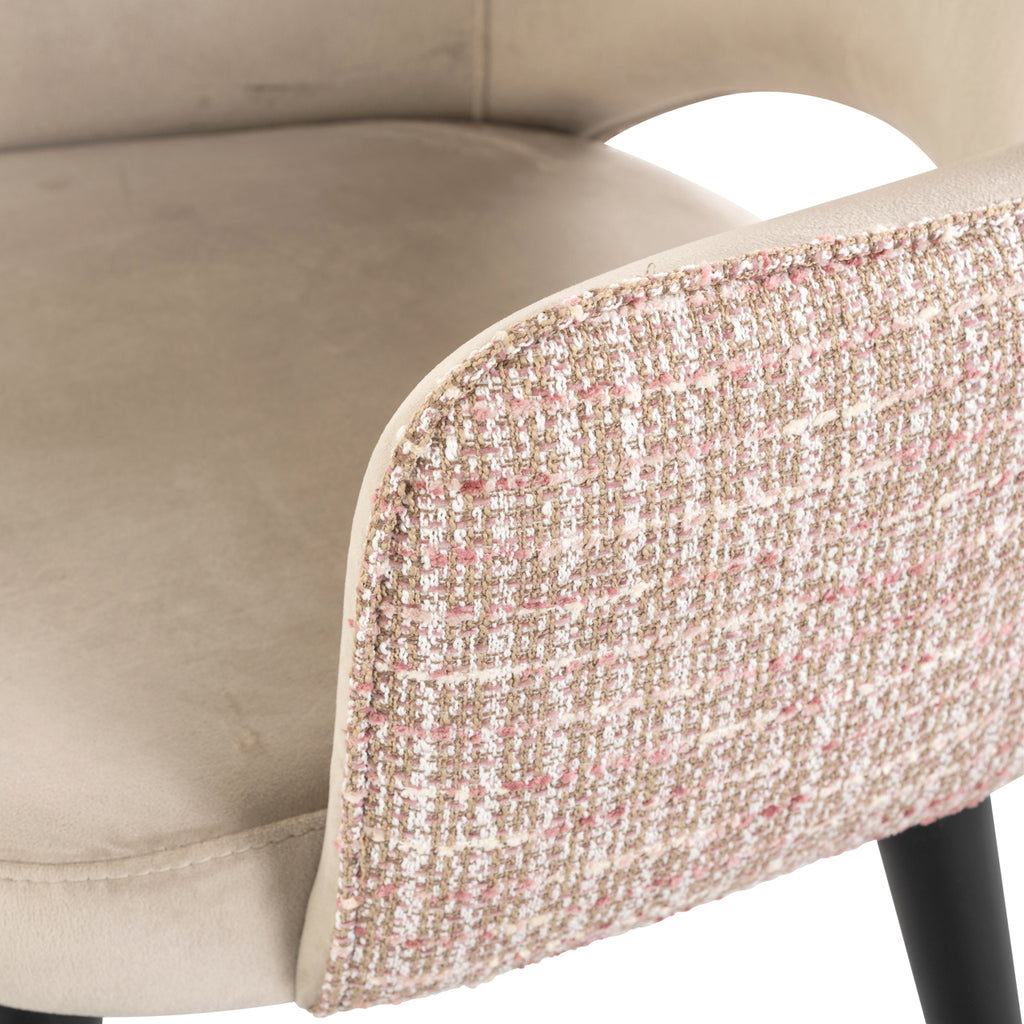 Esszimmerstuhl Giovanna trendy rose / khaki velvet