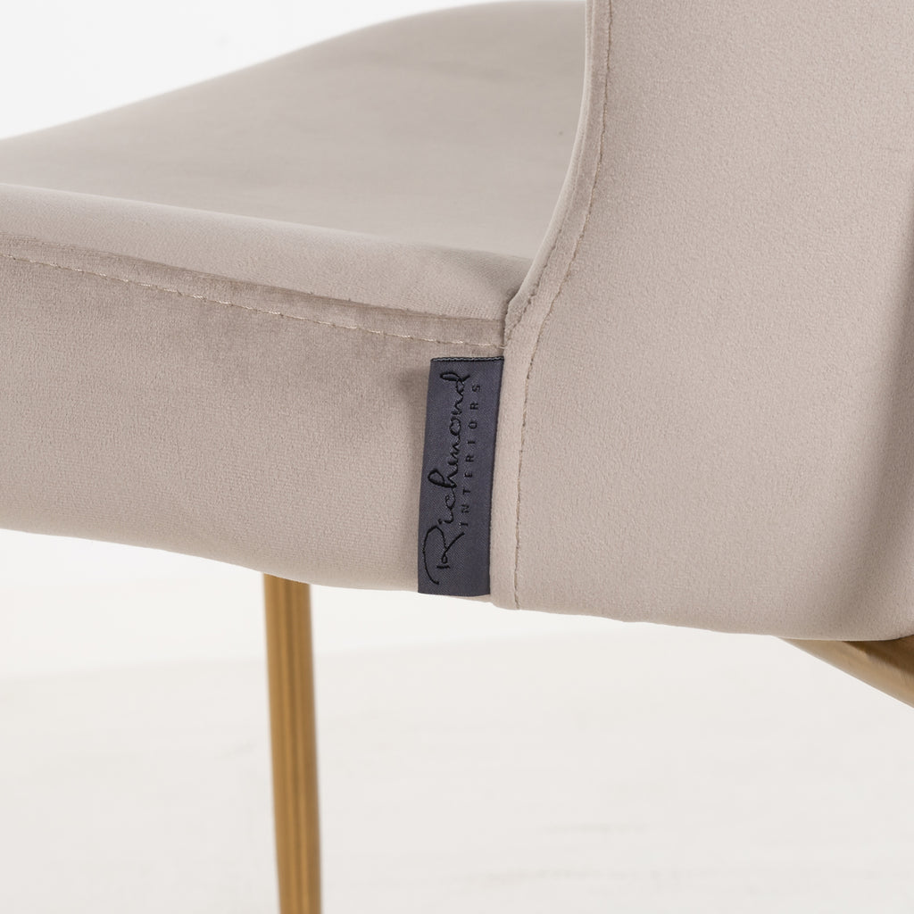 Esszimmerstuhl Odessa khaki velvet fire retardant (Set of 2)