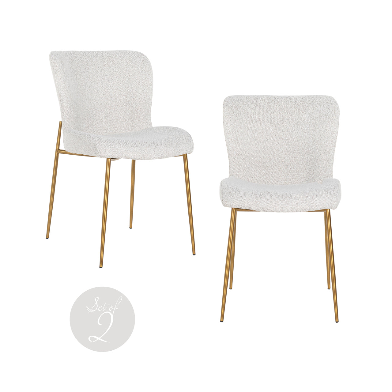 Esszimmerstuhl Odessa white bouclé (Set of 2)