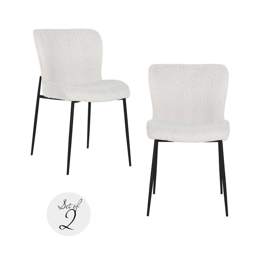 Esszimmerstuhl Darby white bouclé (Set of 2)