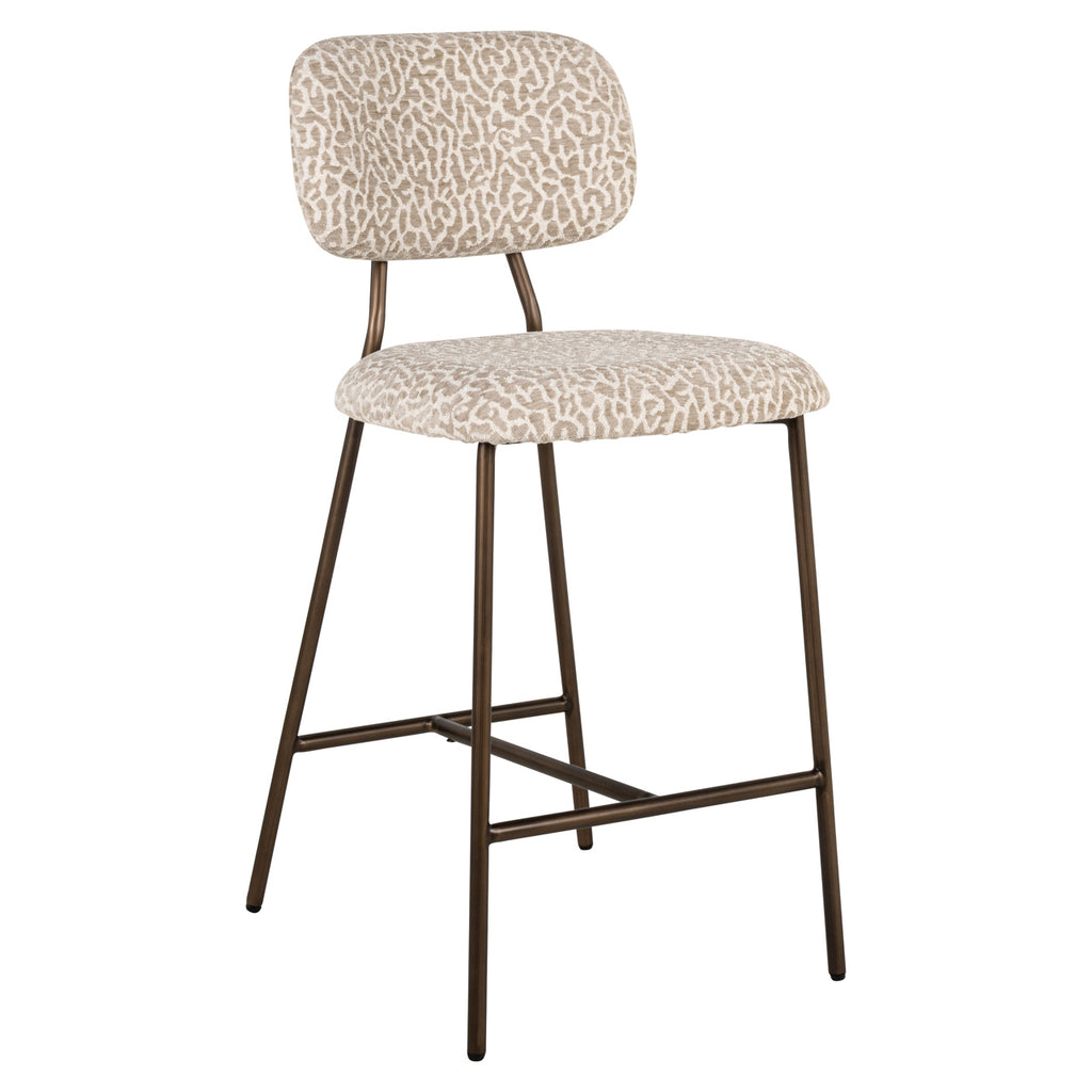 Thekenstuhl Xenia beige leopard fire retardant (Set of 2)