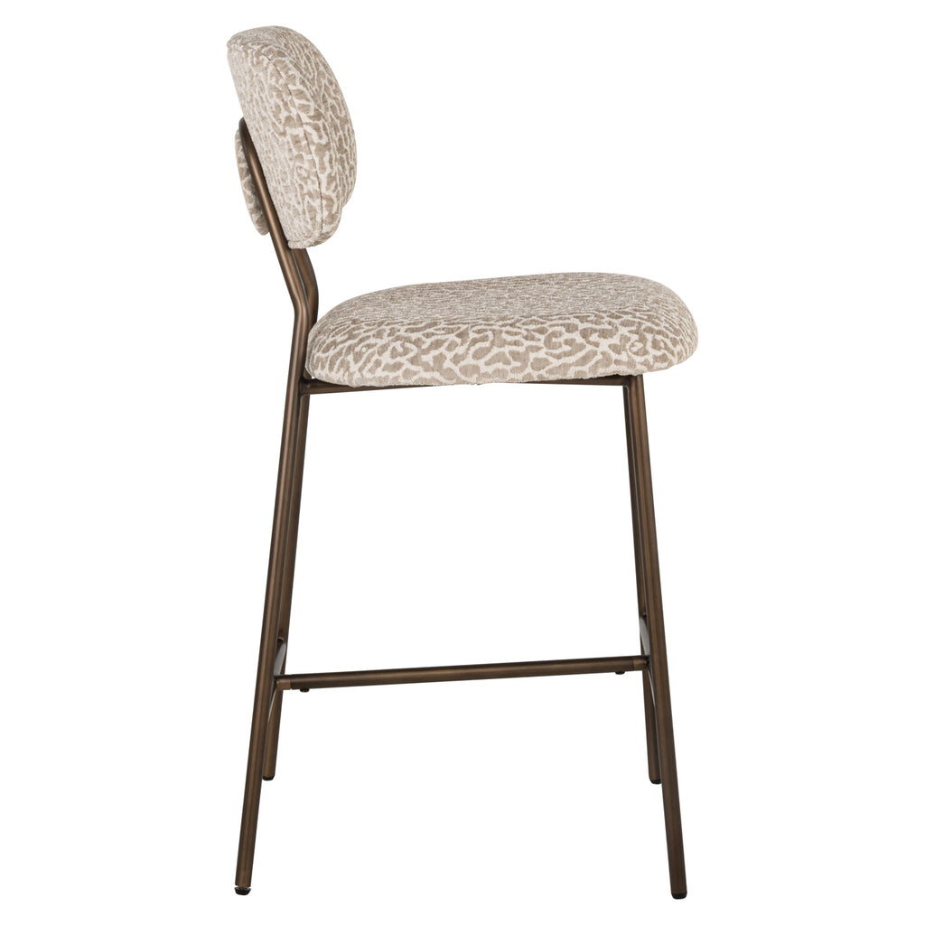 Thekenstuhl Xenia beige leopard fire retardant (Set of 2)