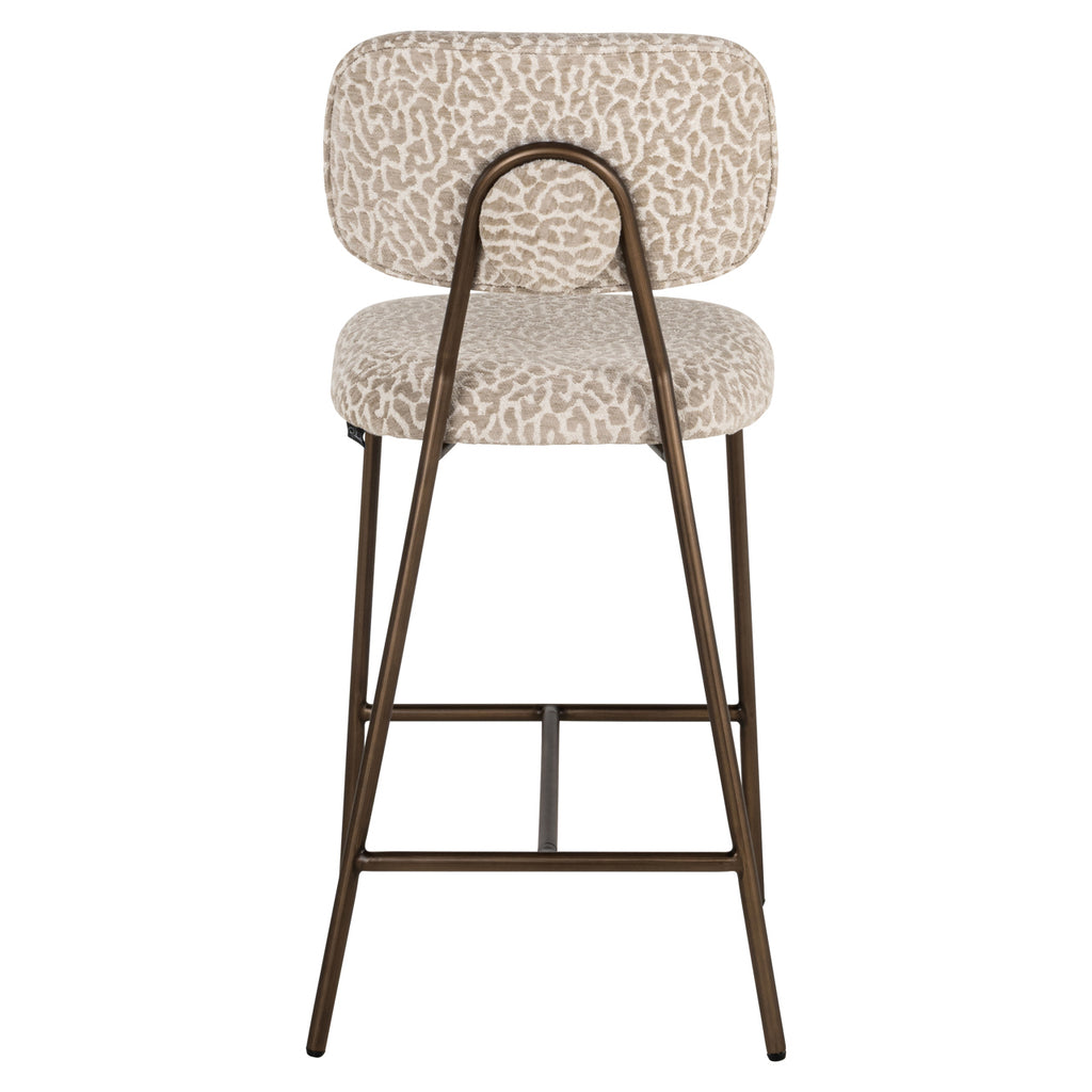 Thekenstuhl Xenia beige leopard fire retardant (Set of 2)
