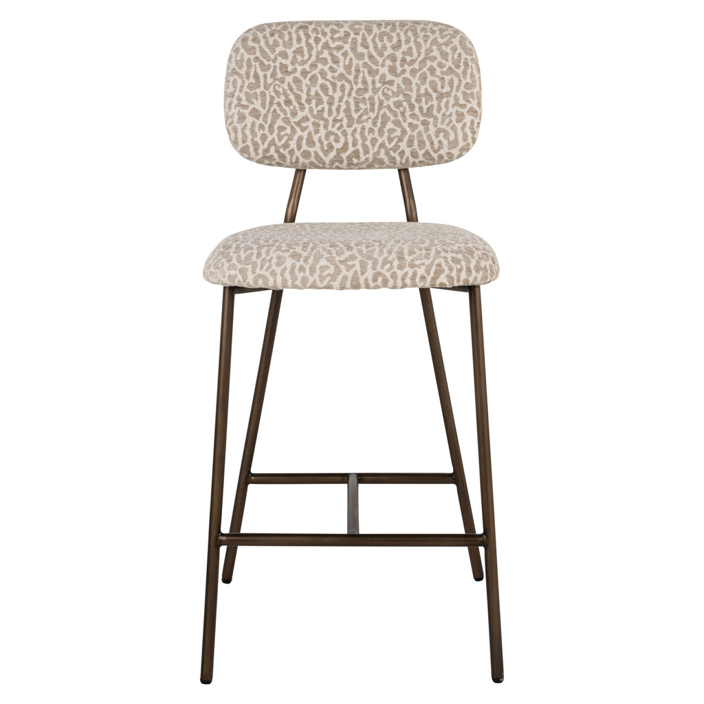 Thekenstuhl Xenia beige leopard fire retardant (Set of 2)