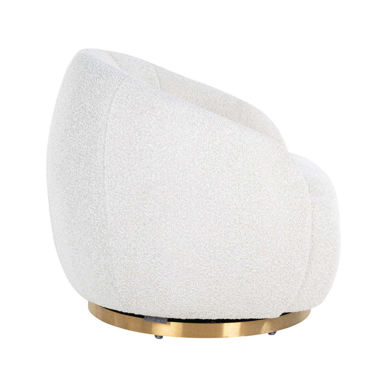 Lounge Stuhl Jago white bouclé swivel