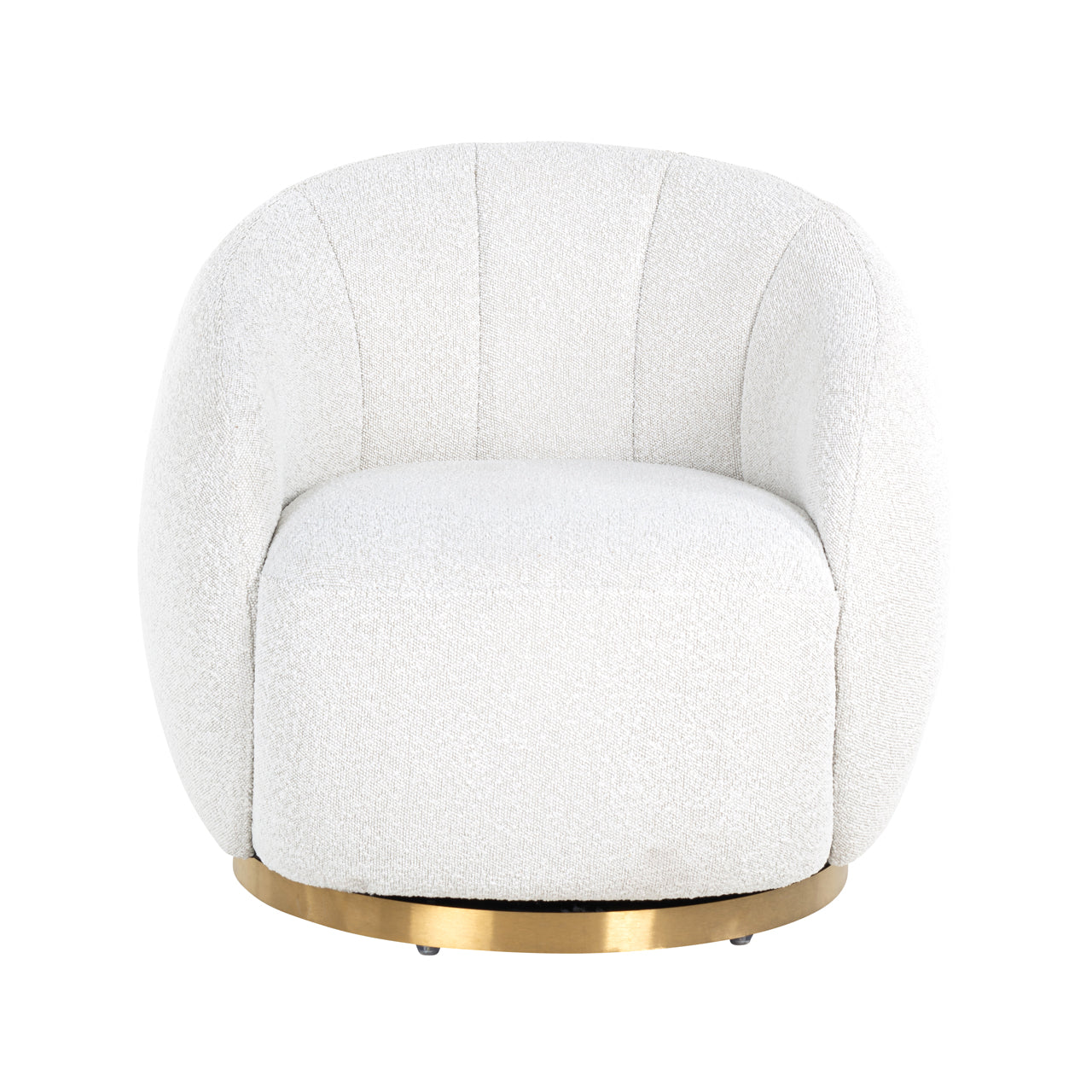 Lounge Stuhl Jago white bouclé swivel