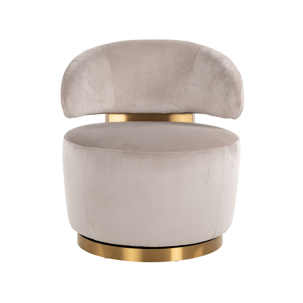 Lounge Stuhl Maxime khaki velvet swivel