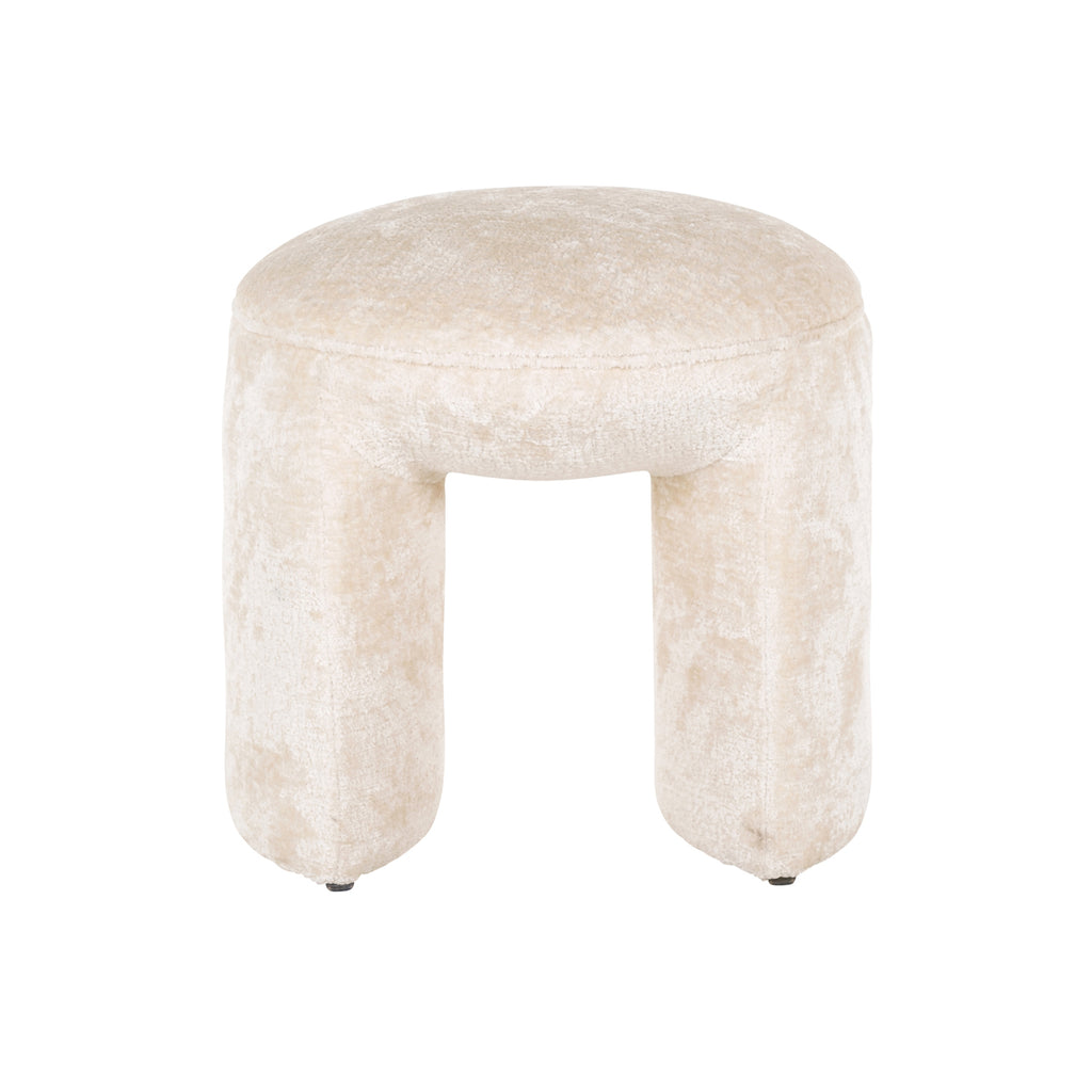 Hocker & Fußbank Fargo white chenille