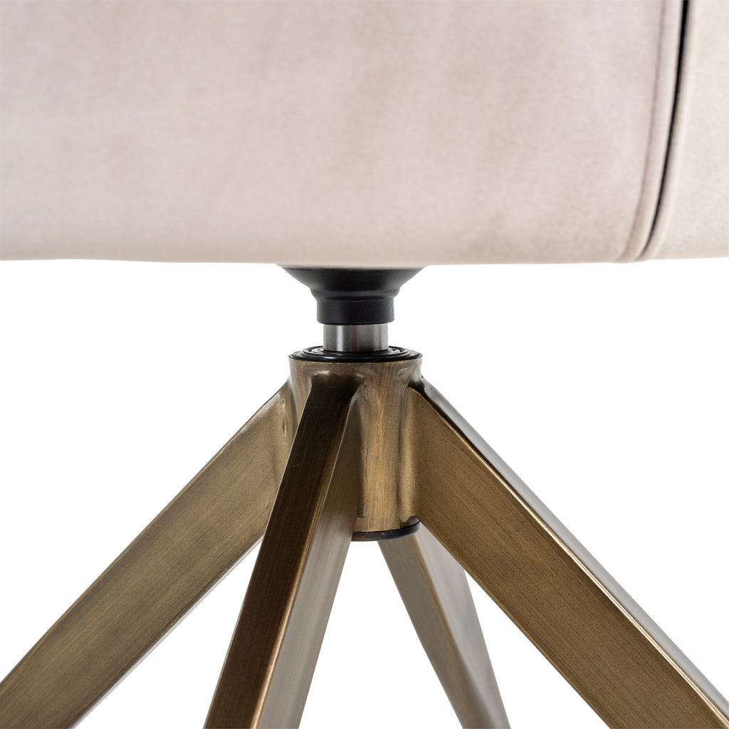 Esszimmerstuhl Aline khaki velvet swivel fire retardant