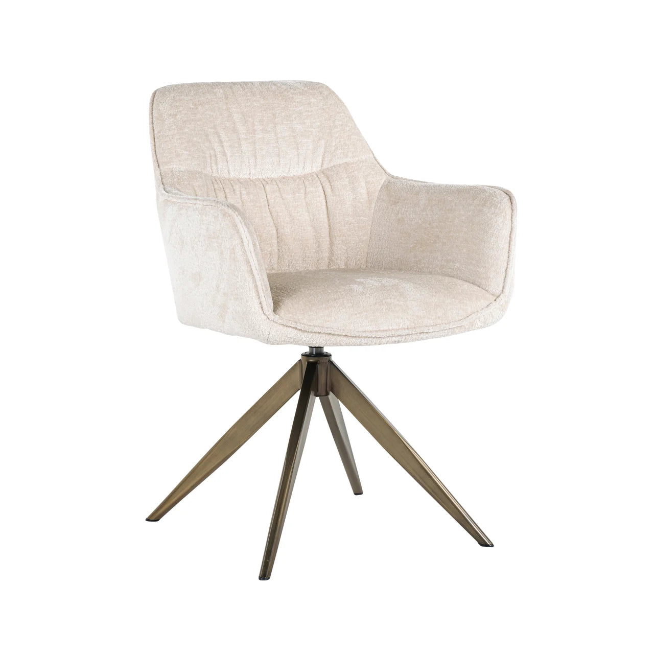 Esszimmerstuhl Aline white chenille swivel fire retardant