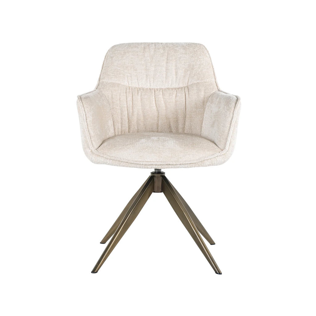 Esszimmerstuhl Aline white chenille swivel fire retardant