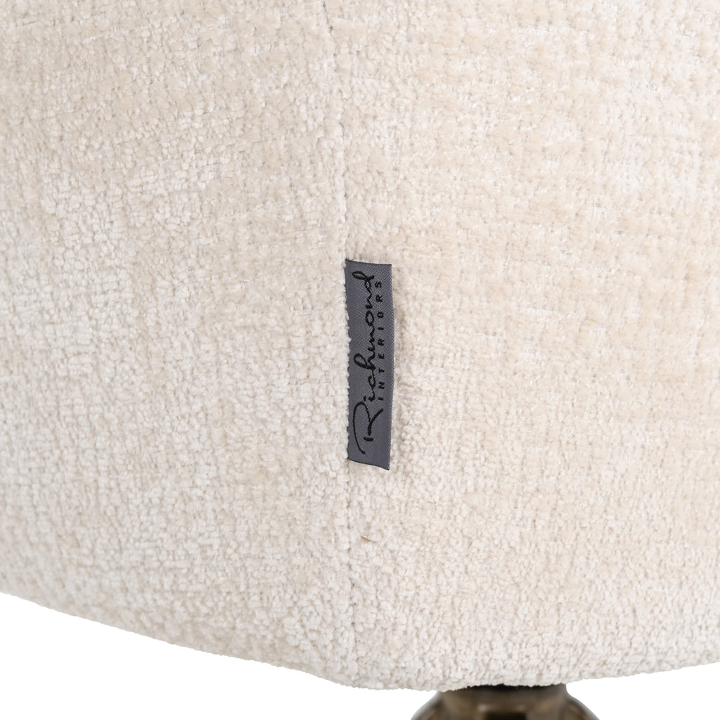 Esszimmerstuhl Aline white chenille swivel fire retardant