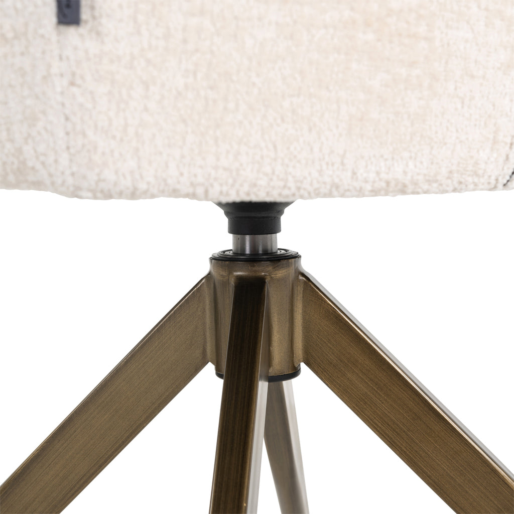 Esszimmerstuhl Aline white chenille swivel fire retardant