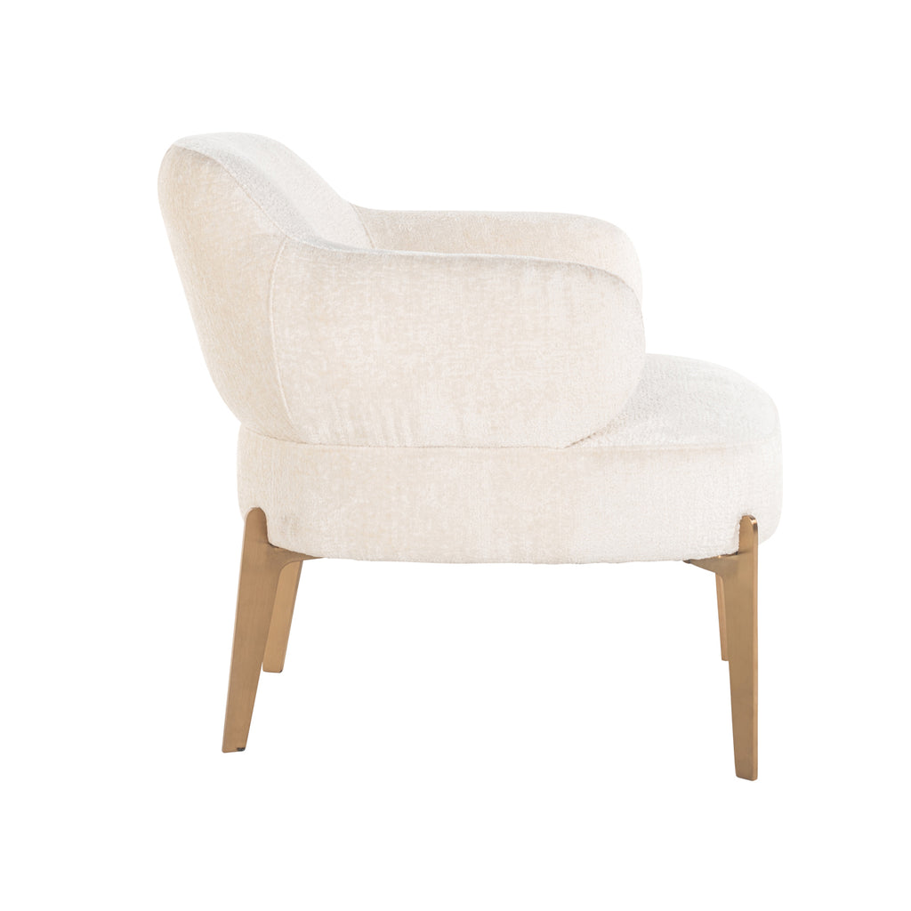 Lounge Stuhl Venus white chenille