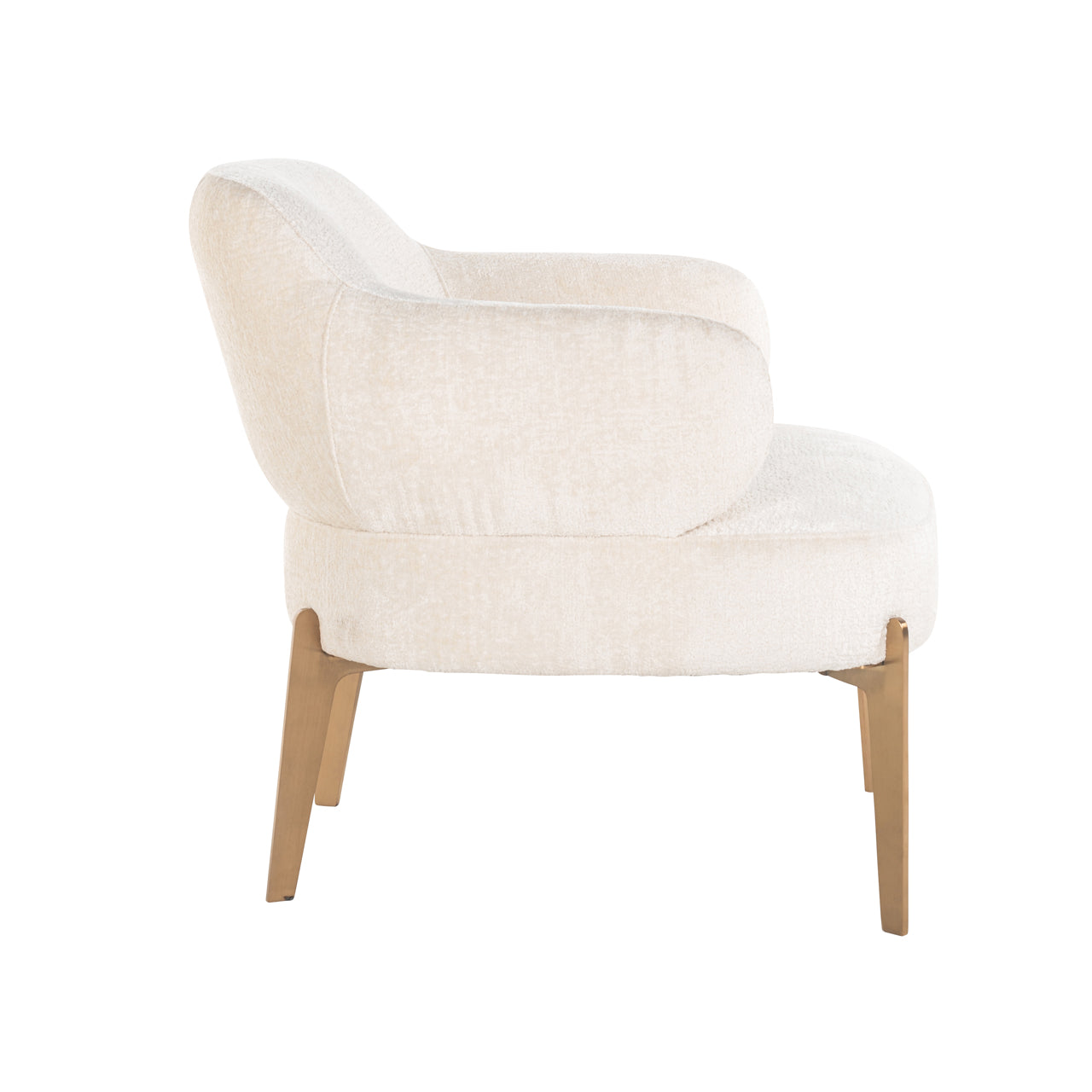 Lounge Stuhl Venus white chenille
