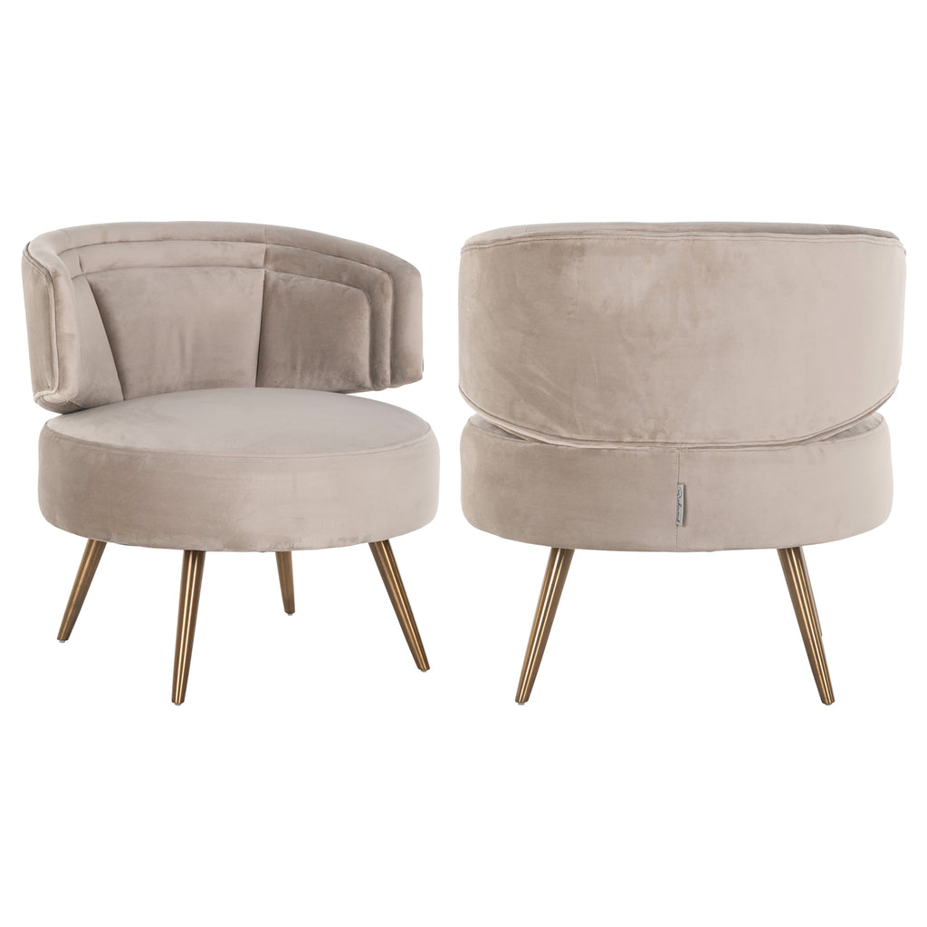 Lounge Stuhl Hazel khaki velvet fire retardant