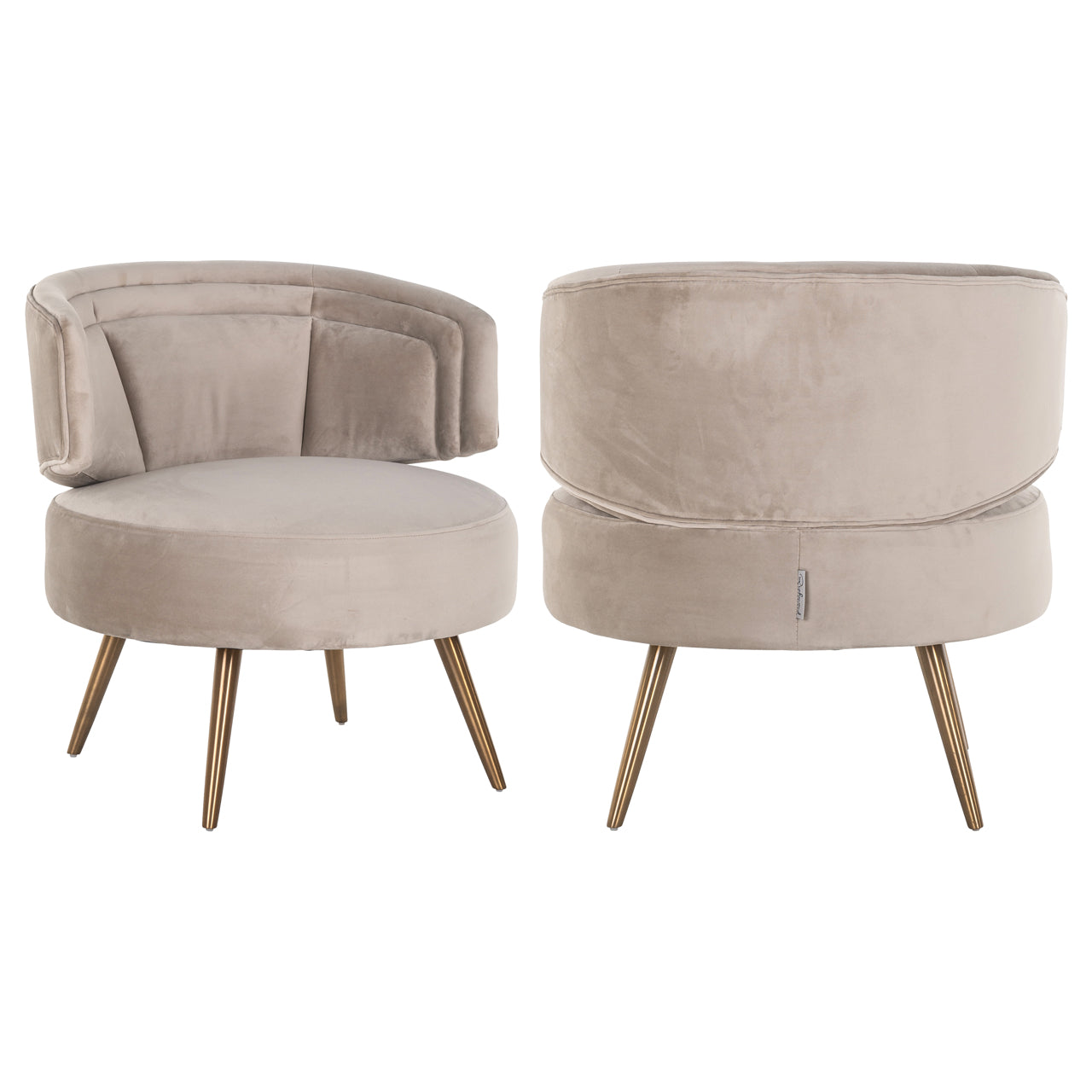 Lounge Stuhl Hazel khaki velvet fire retardant