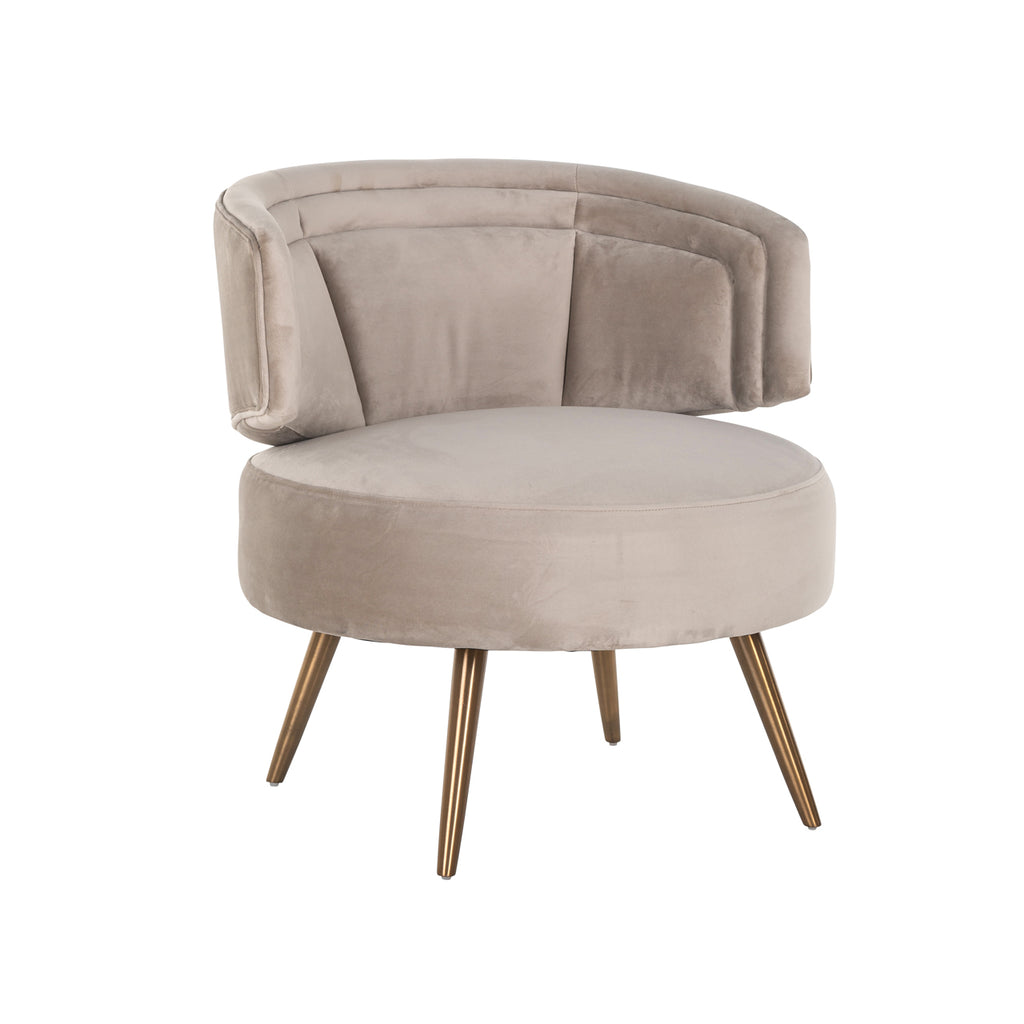 Lounge Stuhl Hazel khaki velvet fire retardant