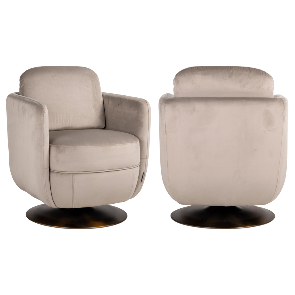 Lounge Stuhl Turner khaki velvet swivel fire retardant