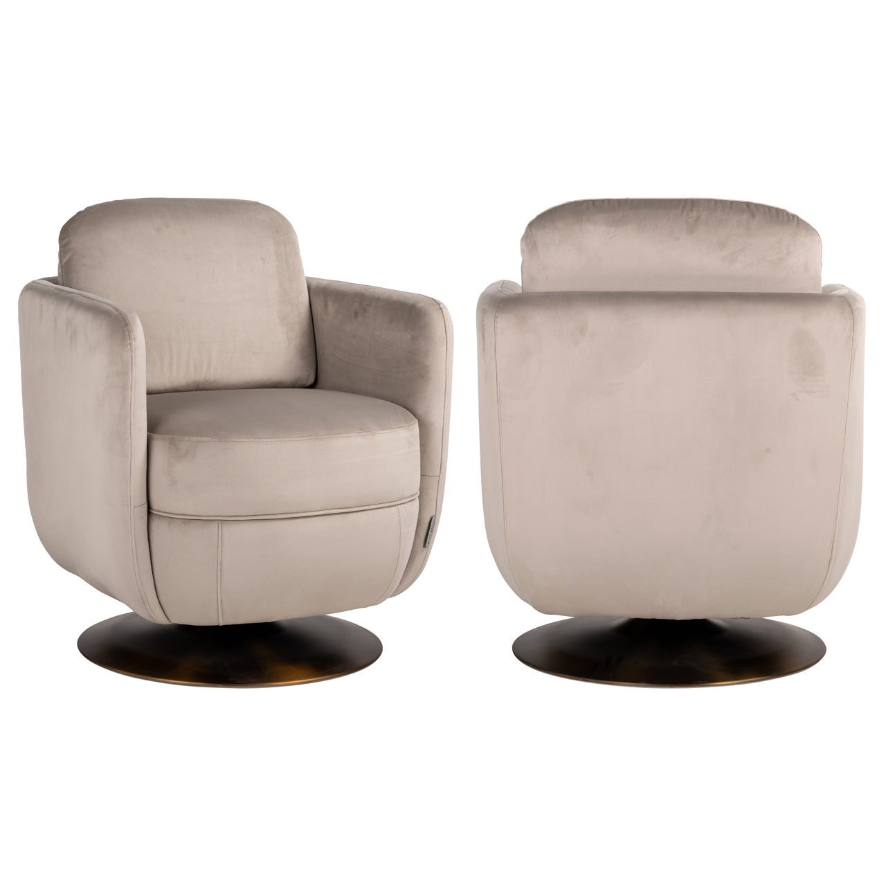 Lounge Stuhl Turner khaki velvet swivel fire retardant
