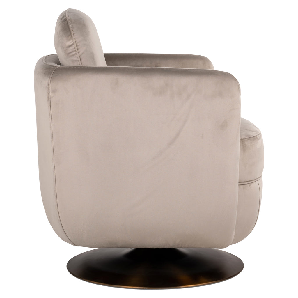 Lounge Stuhl Turner khaki velvet swivel fire retardant