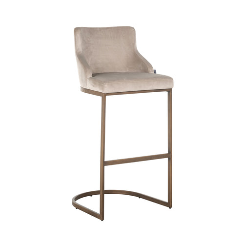 Barhocker Bolton khaki velvet brushed gold fire retardant (Set of 2)