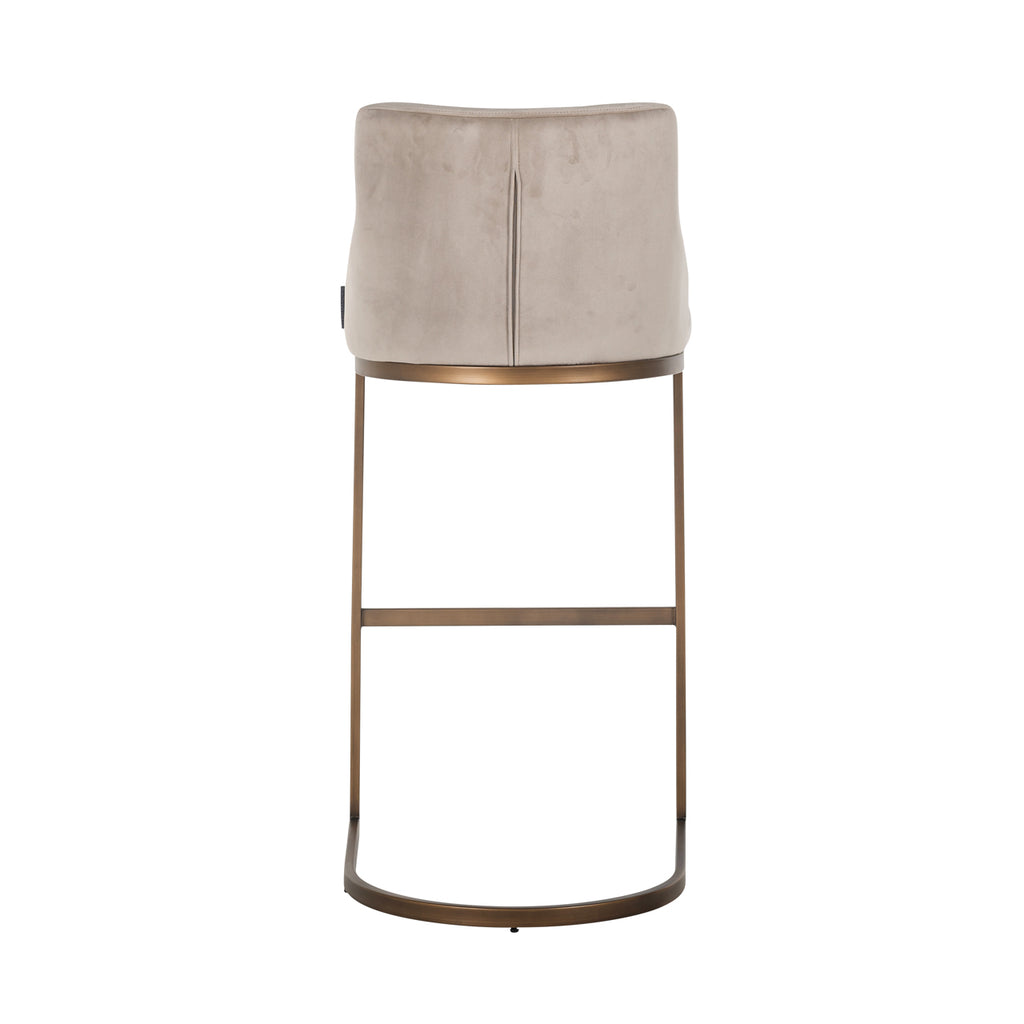 Barhocker Bolton khaki velvet brushed gold fire retardant (Set of 2)
