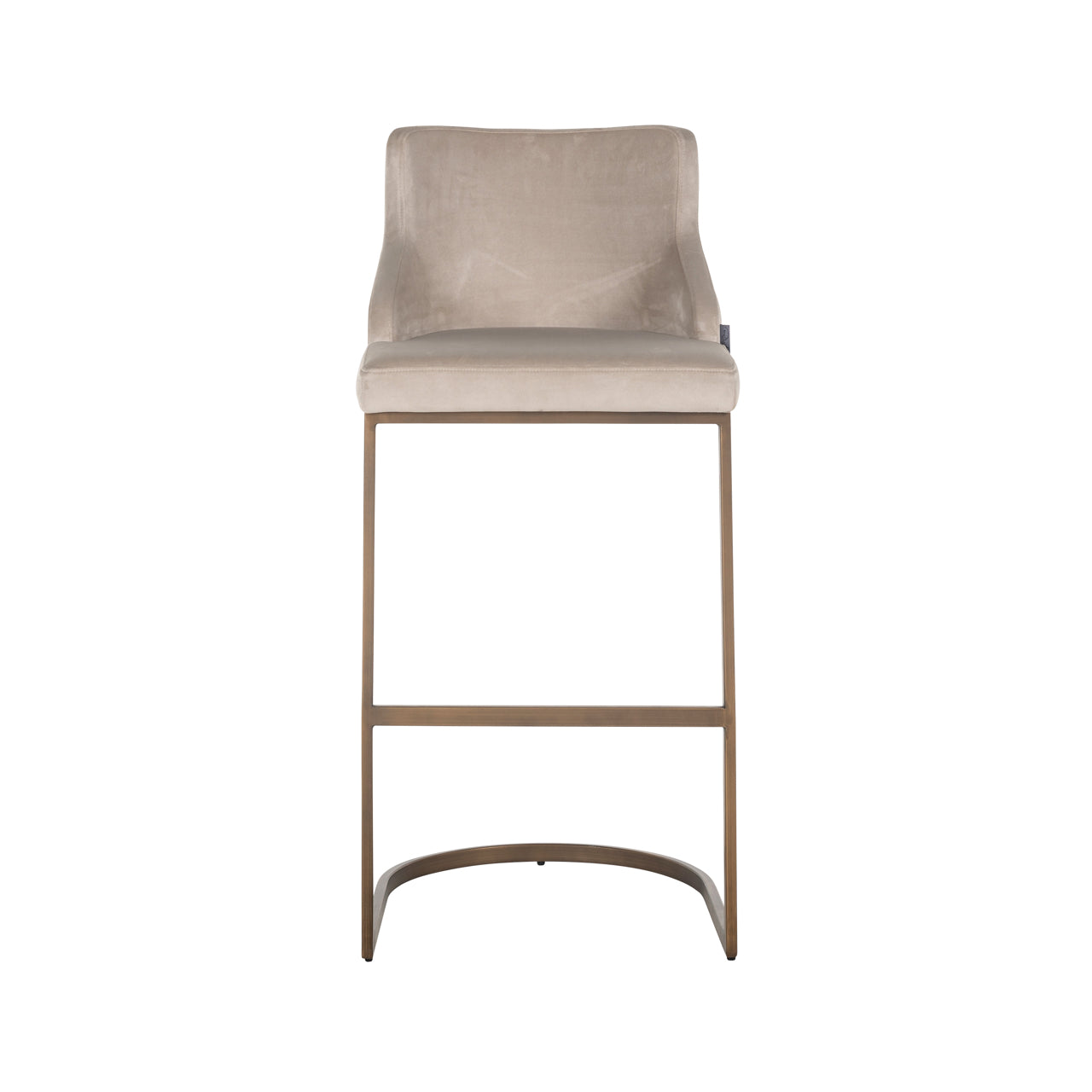 Barhocker Bolton khaki velvet brushed gold fire retardant (Set of 2)