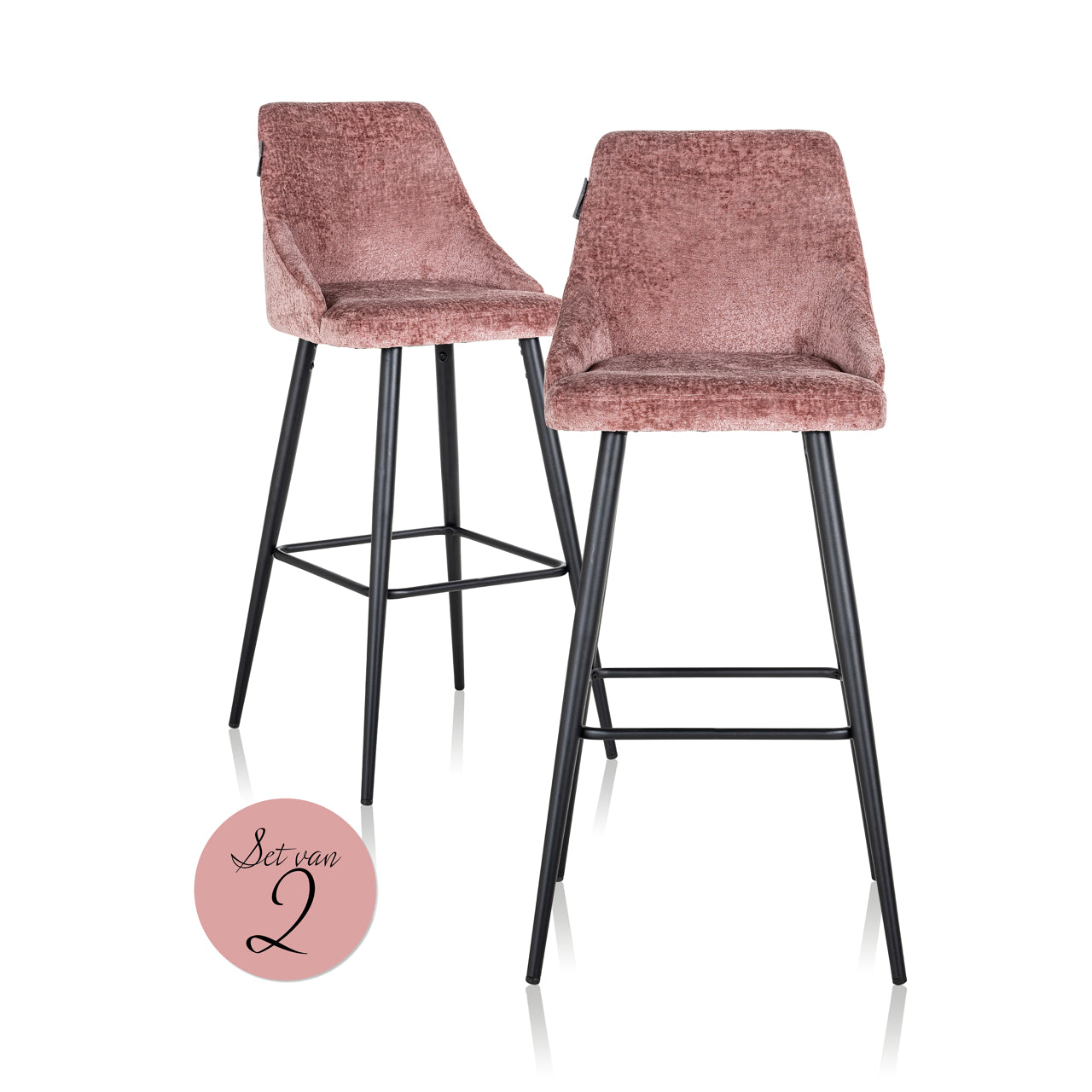 Barhocker Brooke rose chenille (Set of 2)