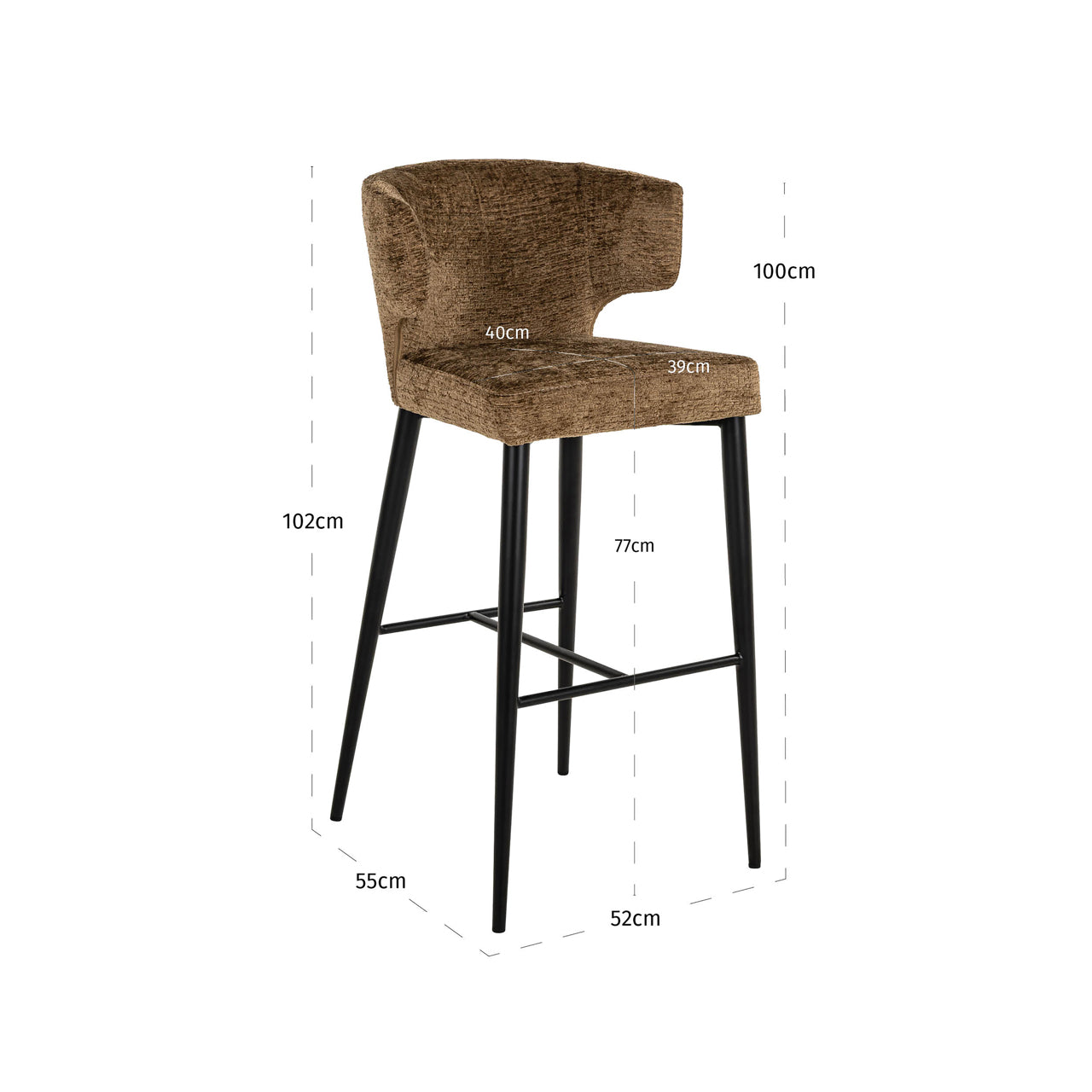 Barhocker Taylor brandy fusion fire retardant