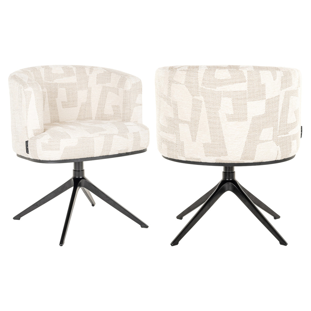 Esszimmerstuhl Cheyenne beige graffic swivel