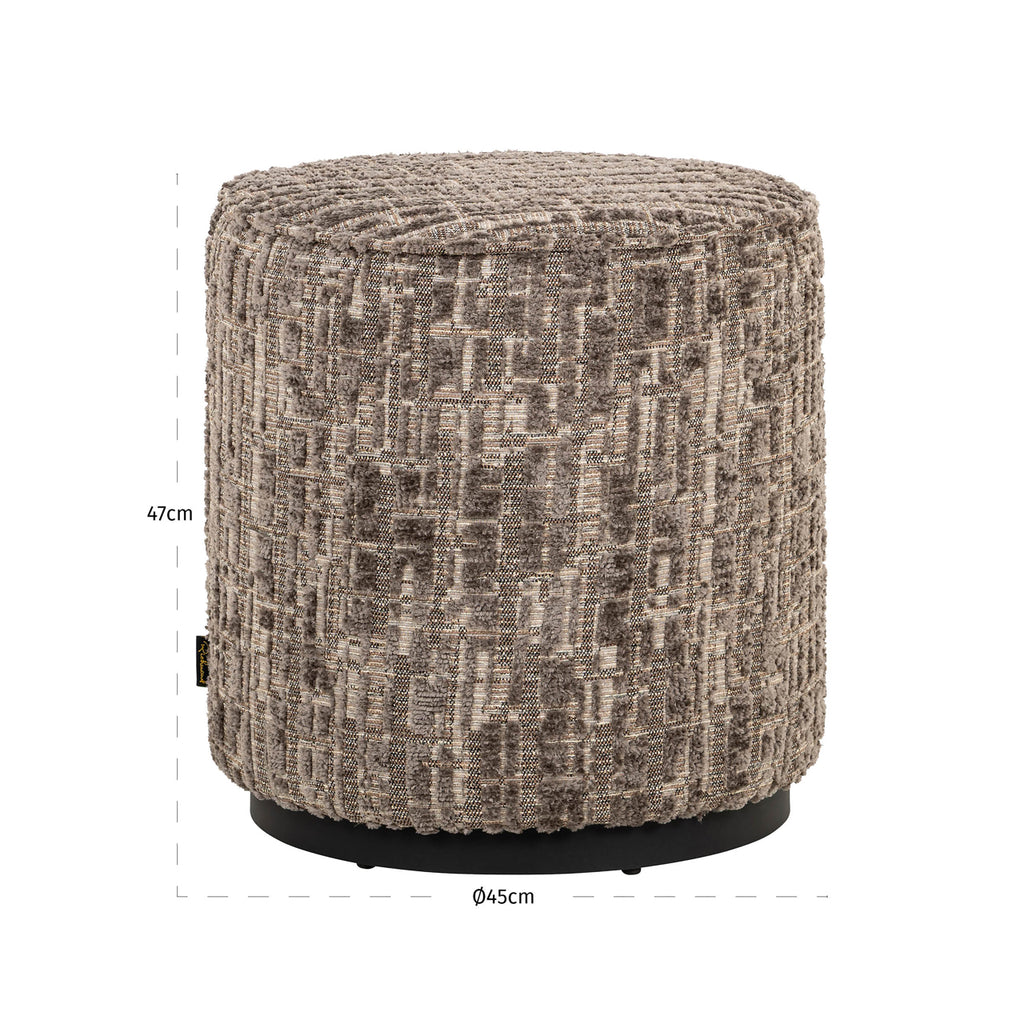 Hocker & Fußbank Lexie greige 45Ø