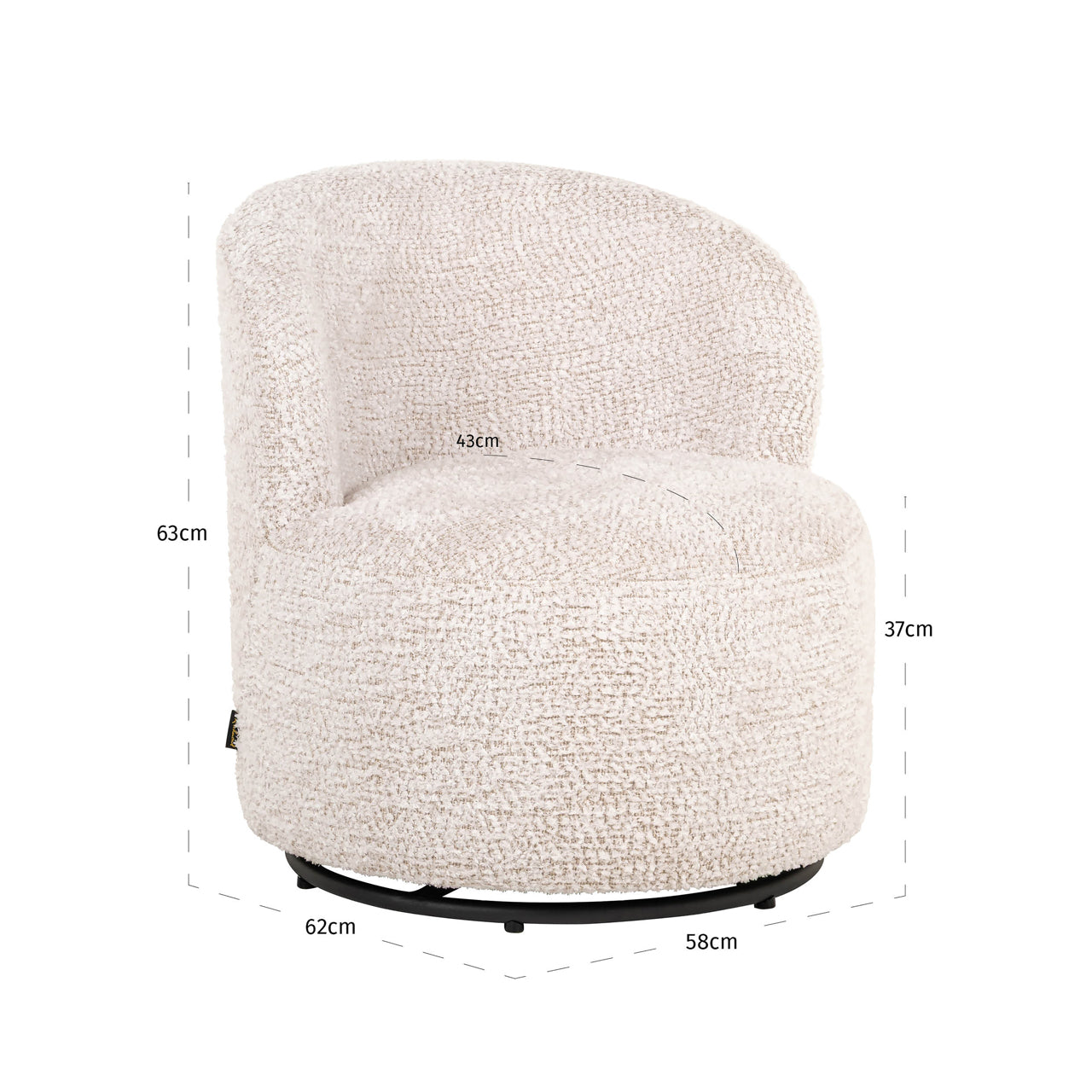 Lounge Stuhl Jackie lovely cream swivel kids