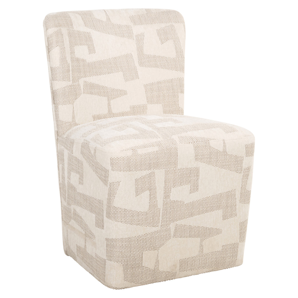 Esszimmerstuhl Lorain beige graffic on wheels
