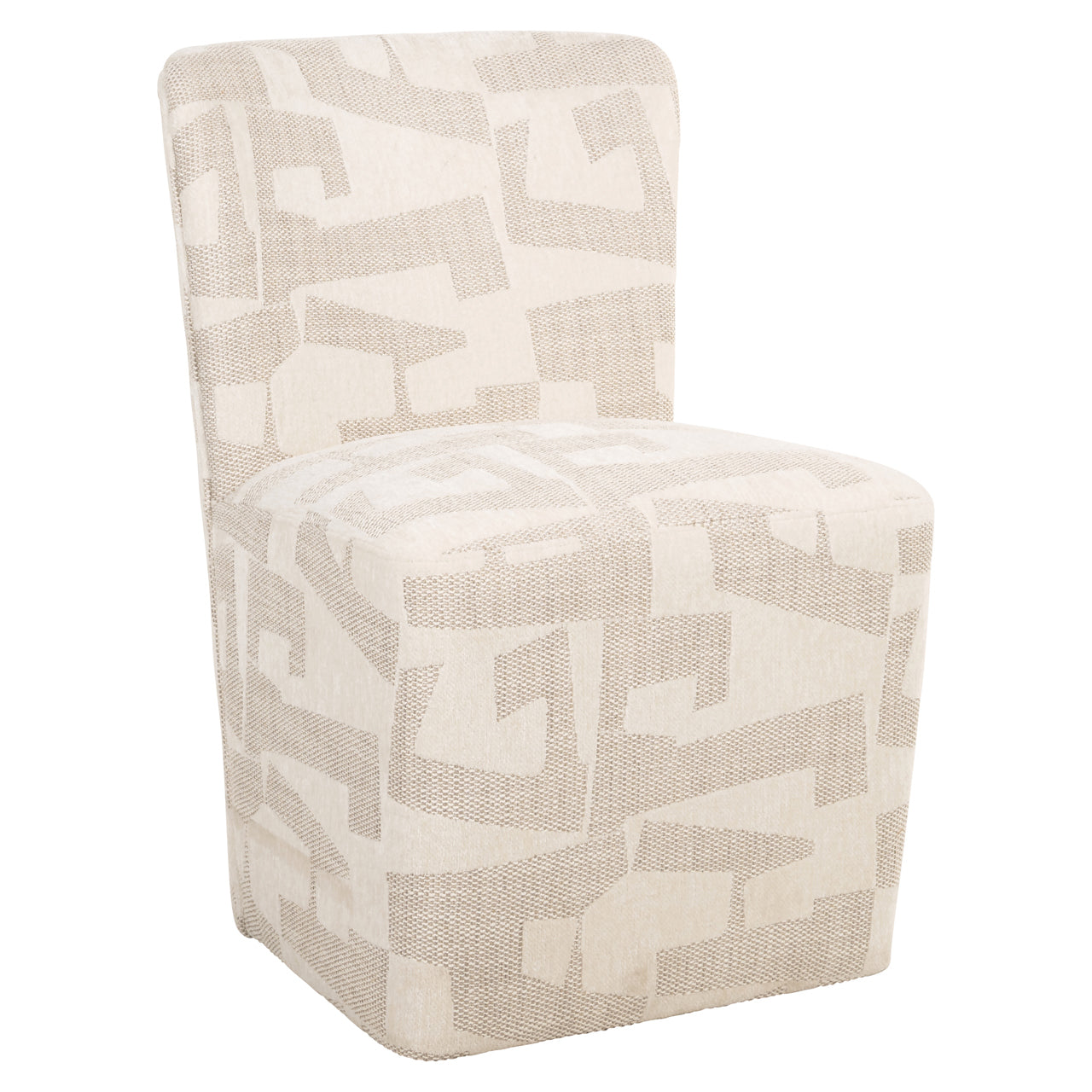 Esszimmerstuhl Lorain beige graffic on wheels