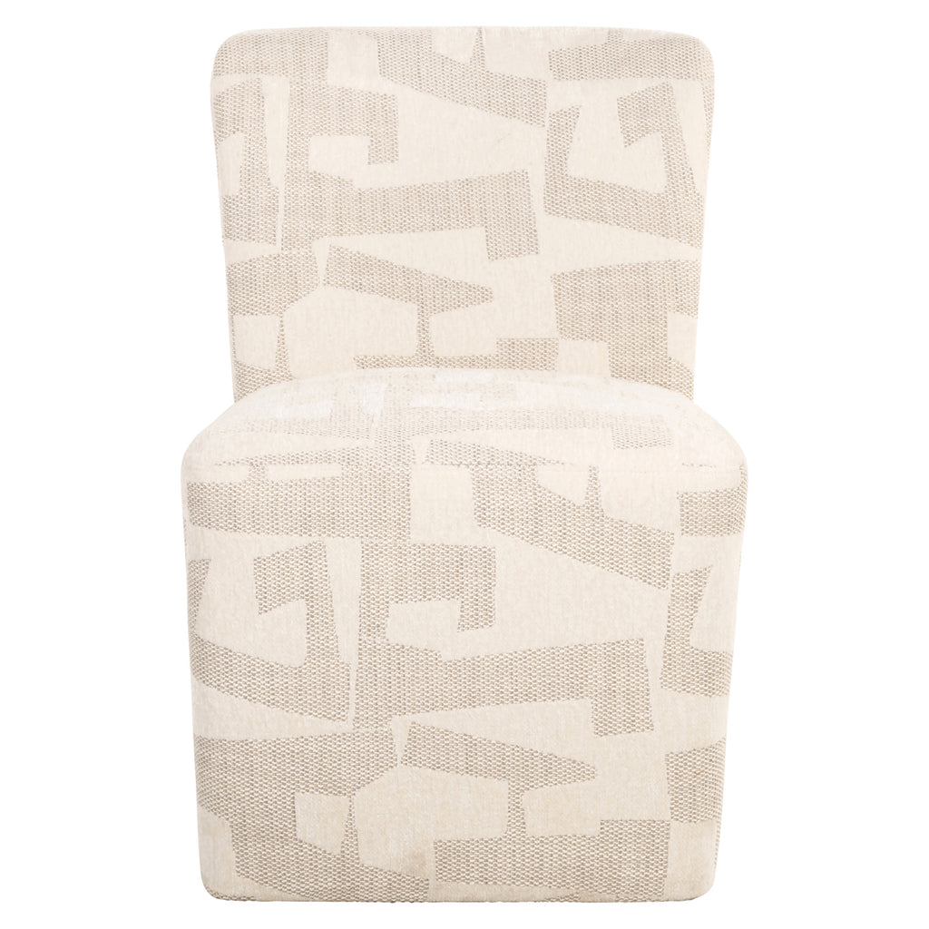 Esszimmerstuhl Lorain beige graffic on wheels