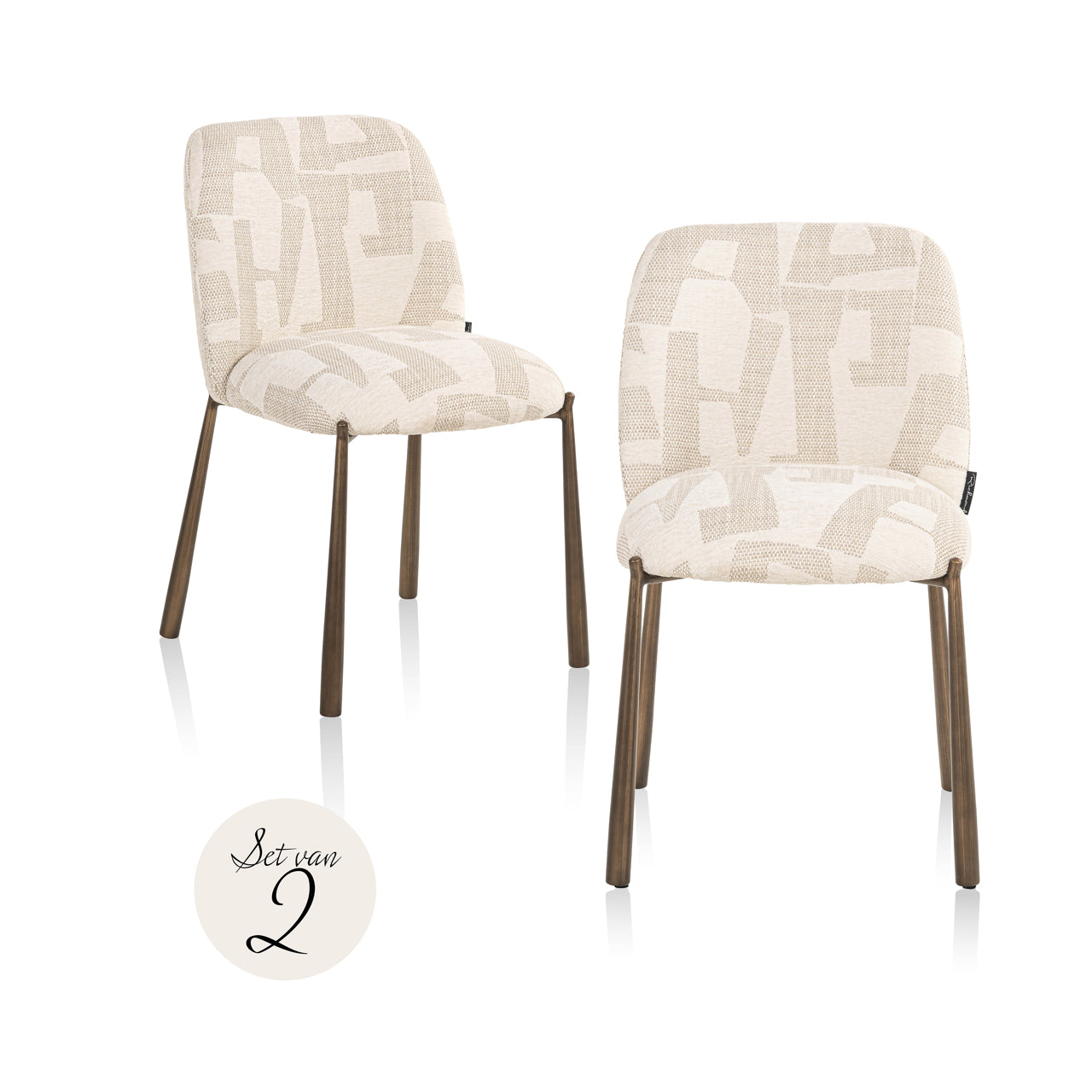 Esszimmerstuhl Lana beige graffic (Set of 2)