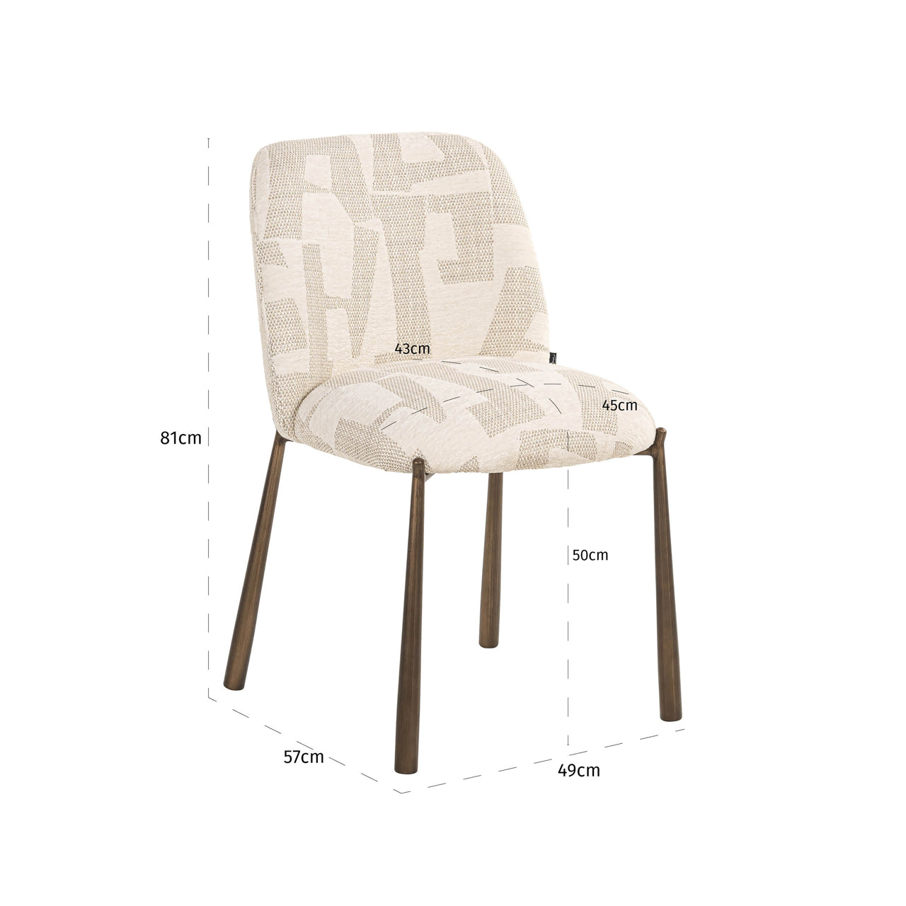 Esszimmerstuhl Lana beige graffic (Set of 2)