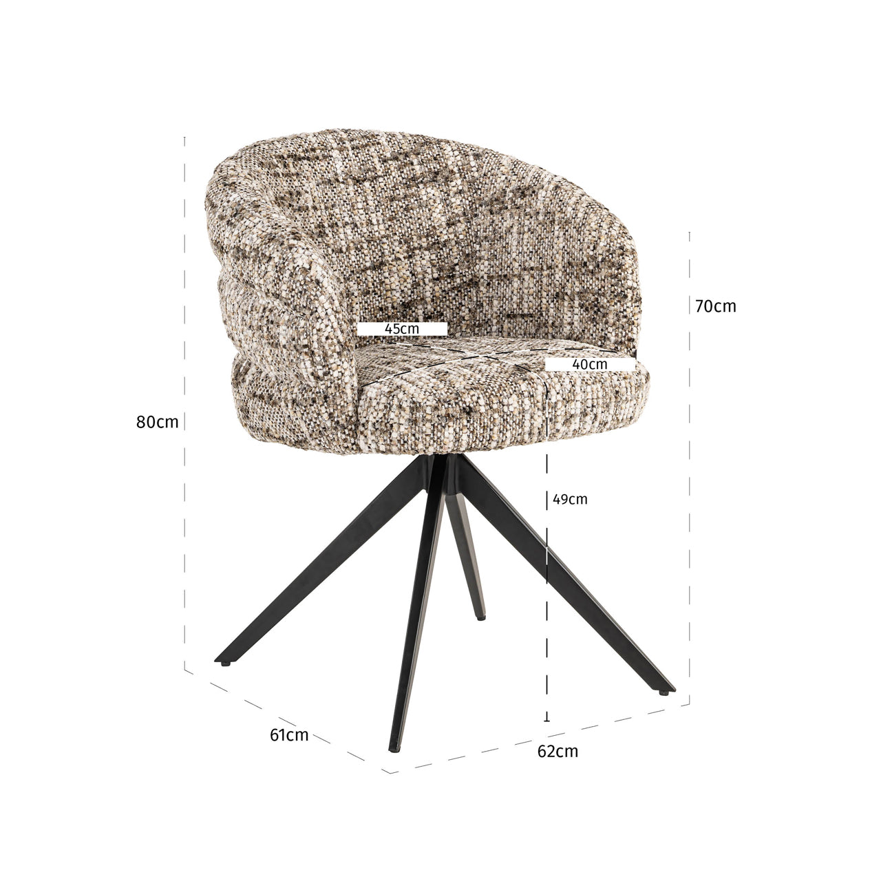 Esszimmerstuhl Serenity brown omara swivel fire retardant