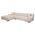 Sofa Hazel be straight dark brown 3-seater + lounge left