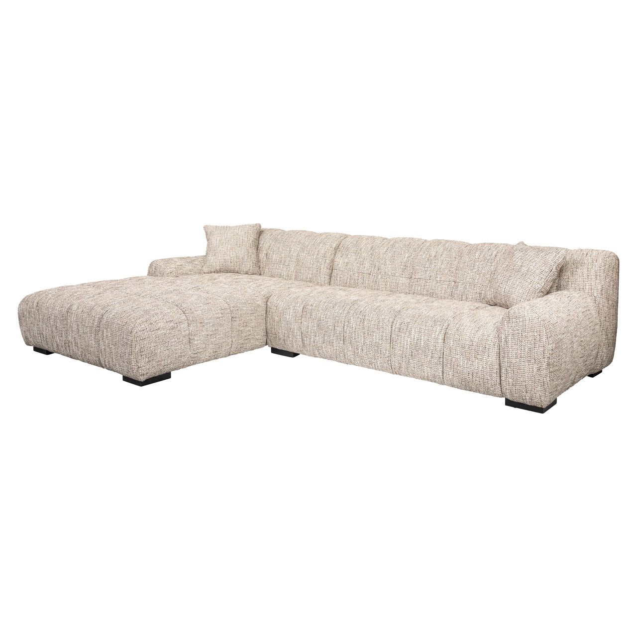 Sofa Hazel be straight dark brown 3-seater + lounge left