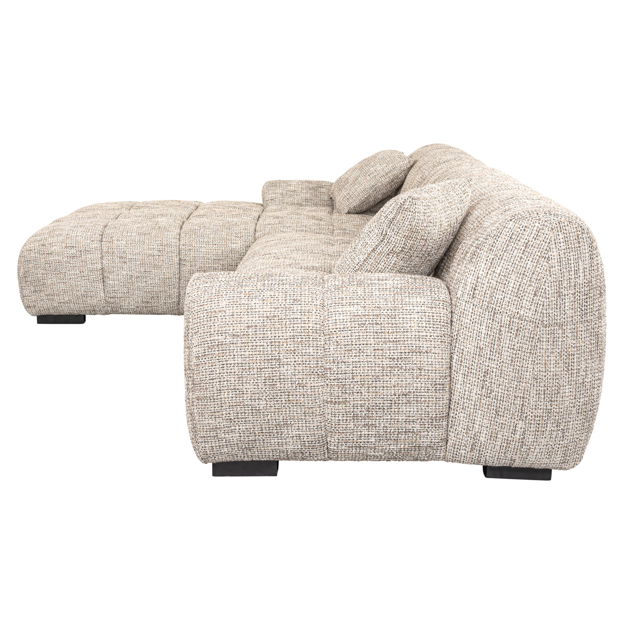 Sofa Hazel be straight dark brown 3-seater + lounge left
