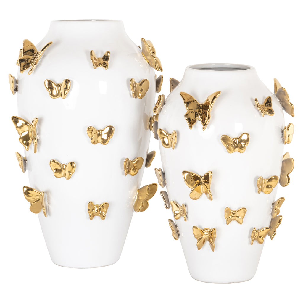 Vase Butterfly white large