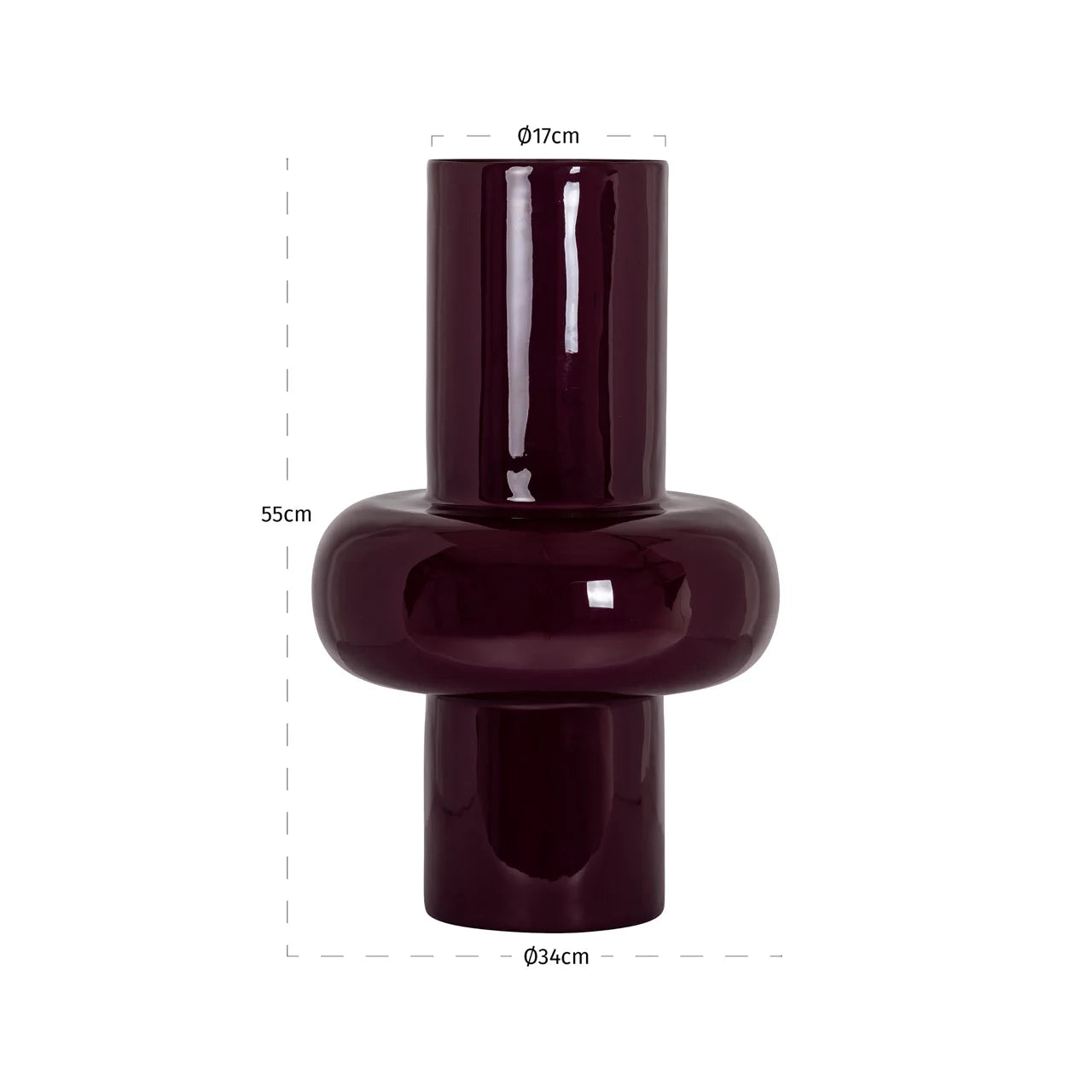 Vase Ashlyn burgundy large